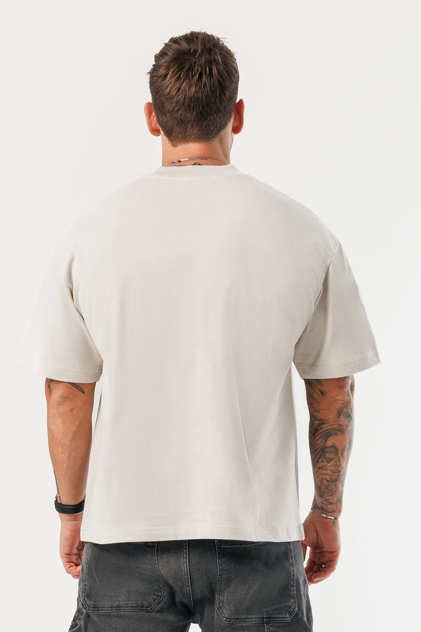 OVERSIZED T-SHIRT - BEIGE - Image 7