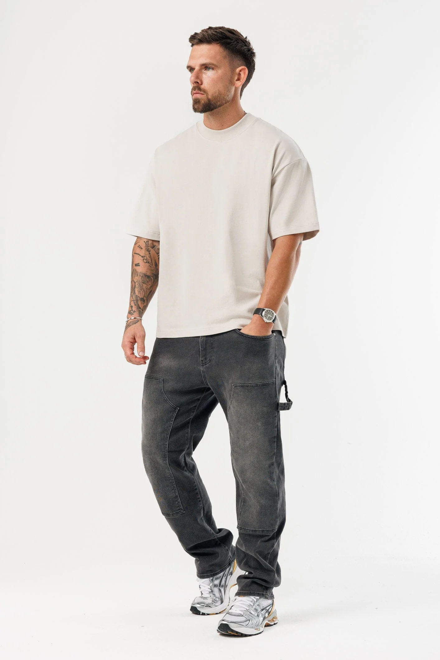 OVERSIZED T-SHIRT - BEIGE - Image 8