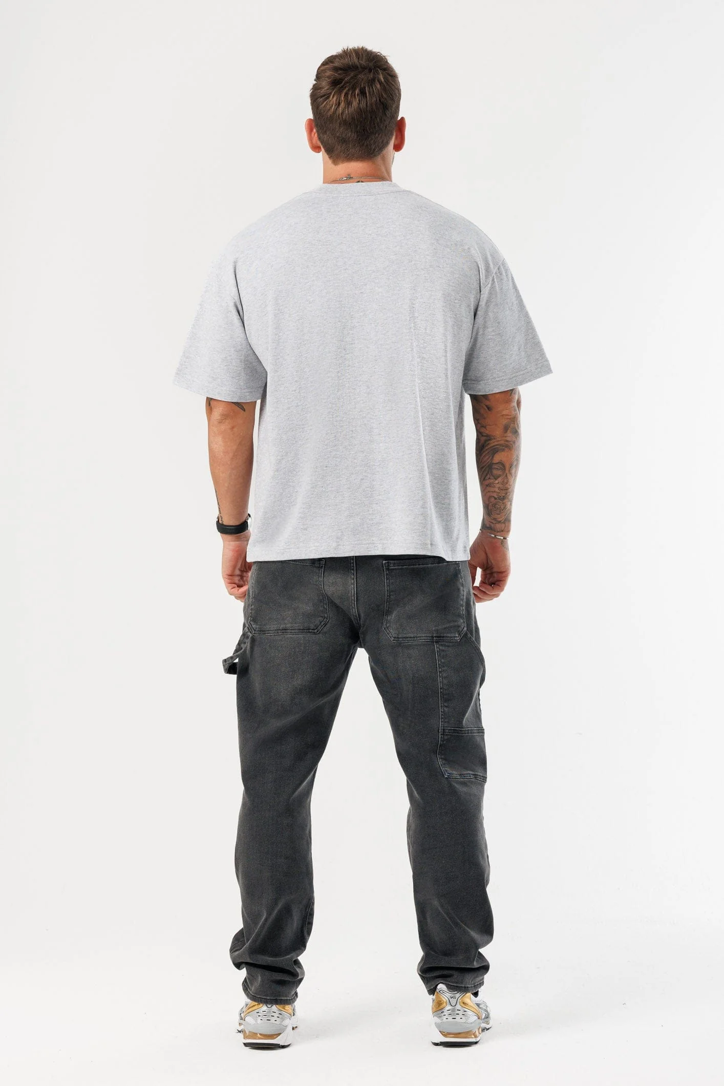 OVERSIZED T-SHIRT - GREY MARL - Image 9