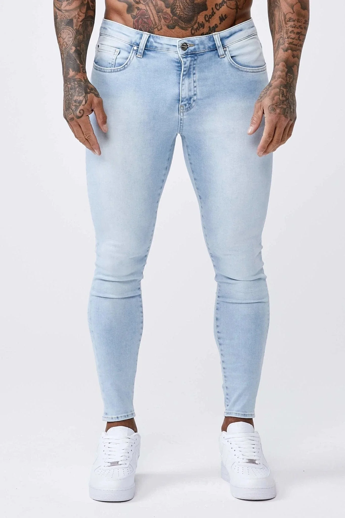 SKINNY FIT JEANS - PALE BLUE WASH - Image 3