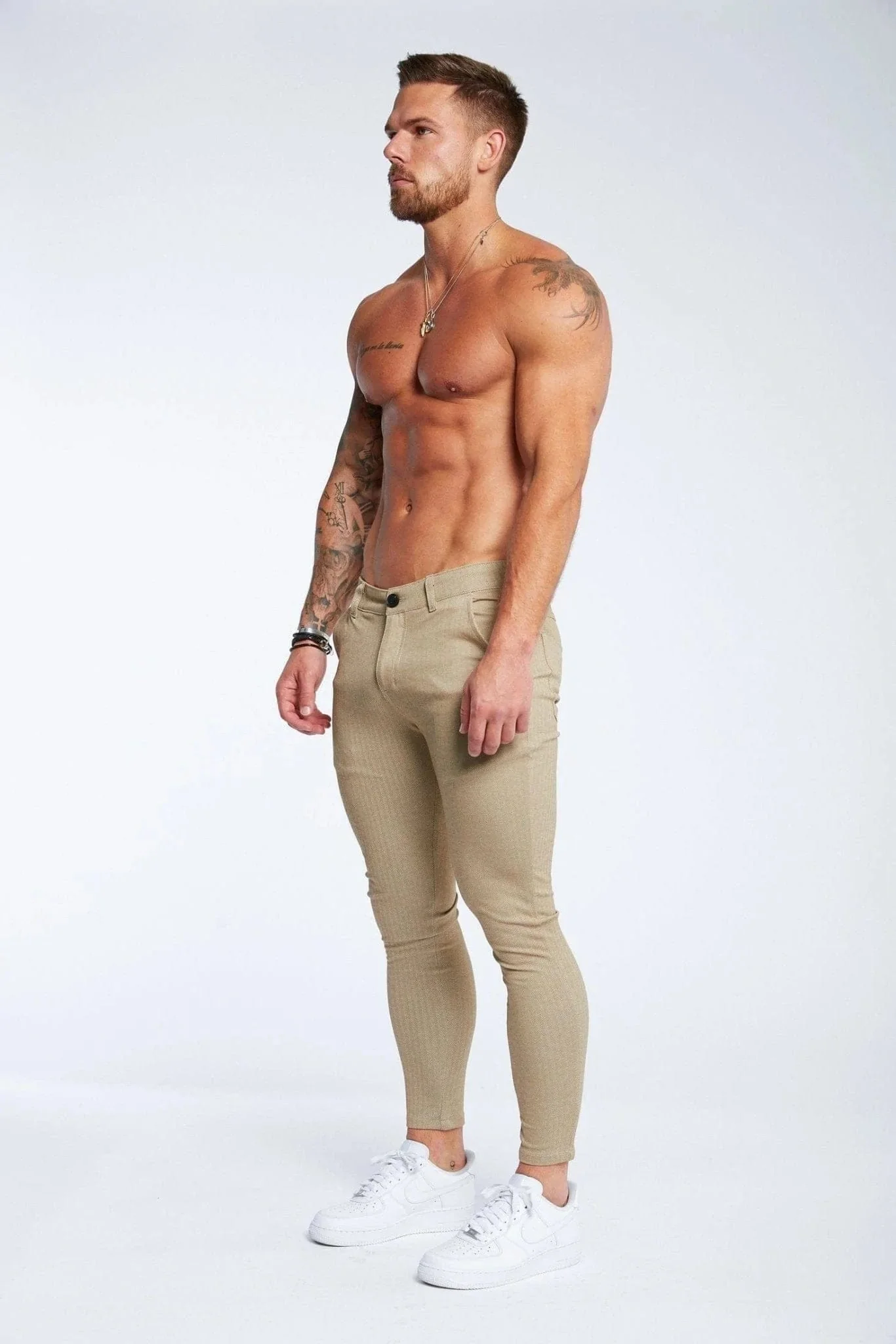 SPRAY ON TROUSERS - BEIGE - Image 3