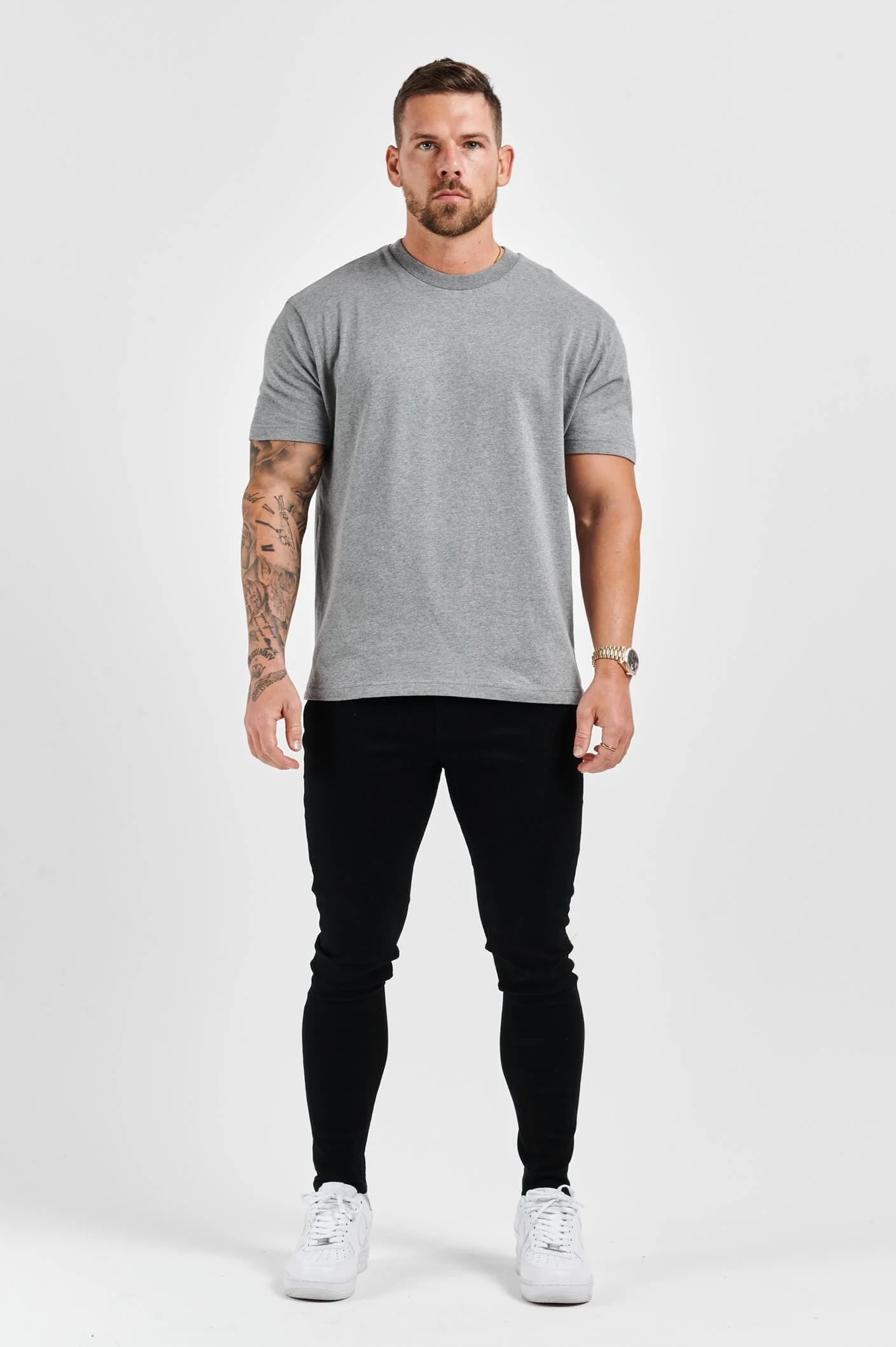 PREMIUM BASICS T-SHIRT - DARK GREY MARL - Image 3