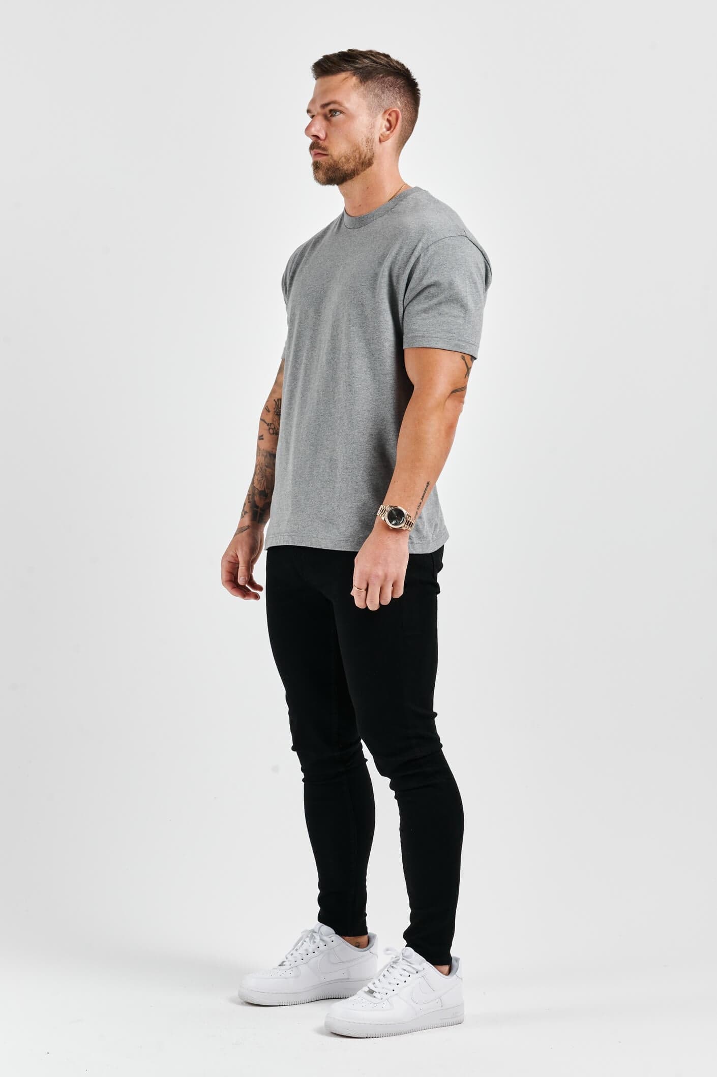PREMIUM BASICS T-SHIRT - DARK GREY MARL - Image 4