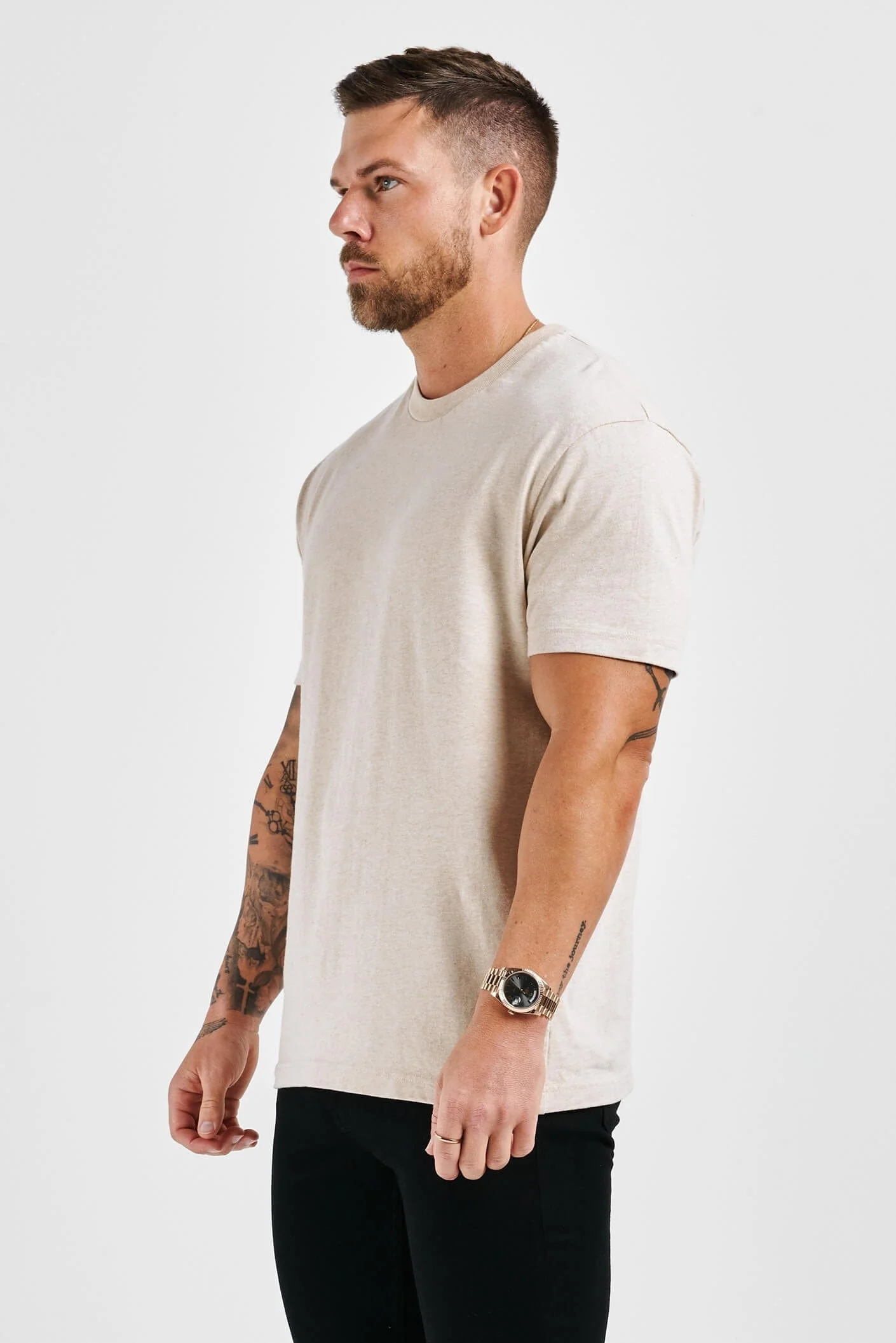 PREMIUM BASICS T-SHIRT (NO LOGO) - FOG - Image 4