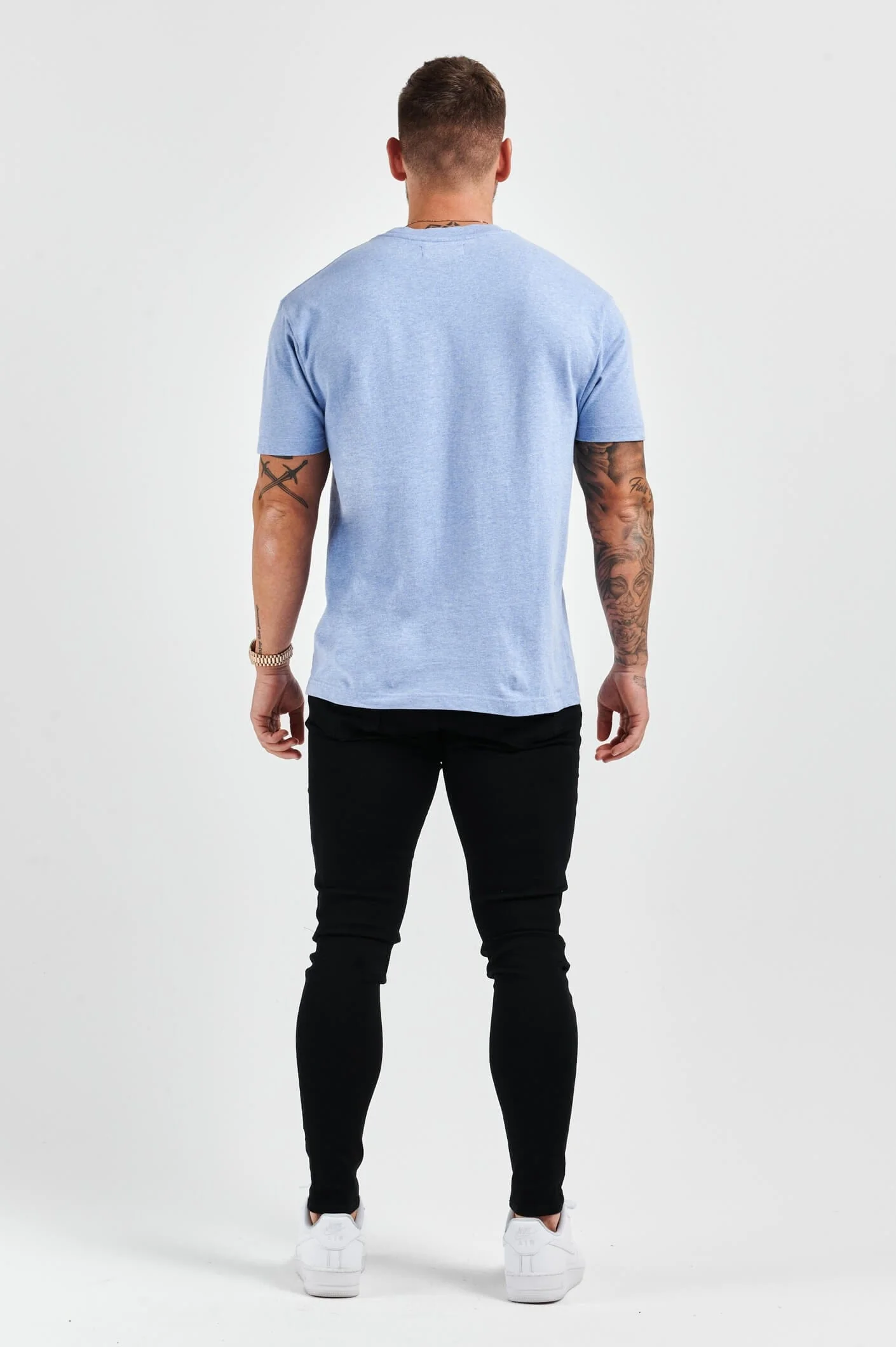 PREMIUM BASICS T-SHIRT - LIGHT BLUE MARL - Image 6