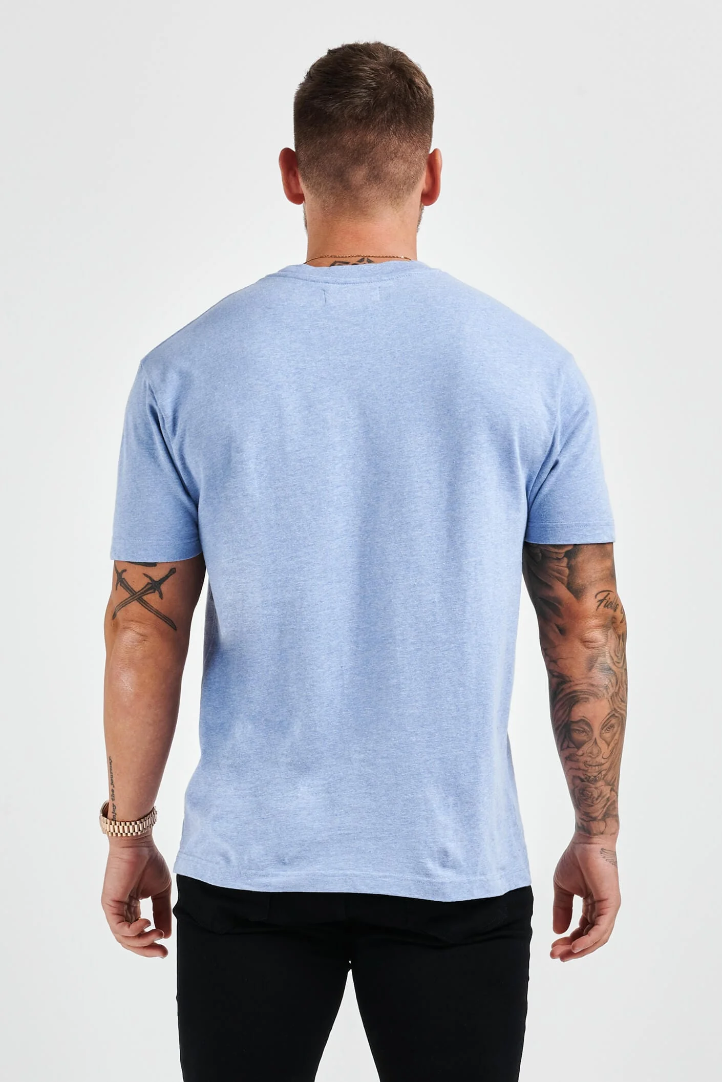 PREMIUM BASICS T-SHIRT - LIGHT BLUE MARL - Image 7