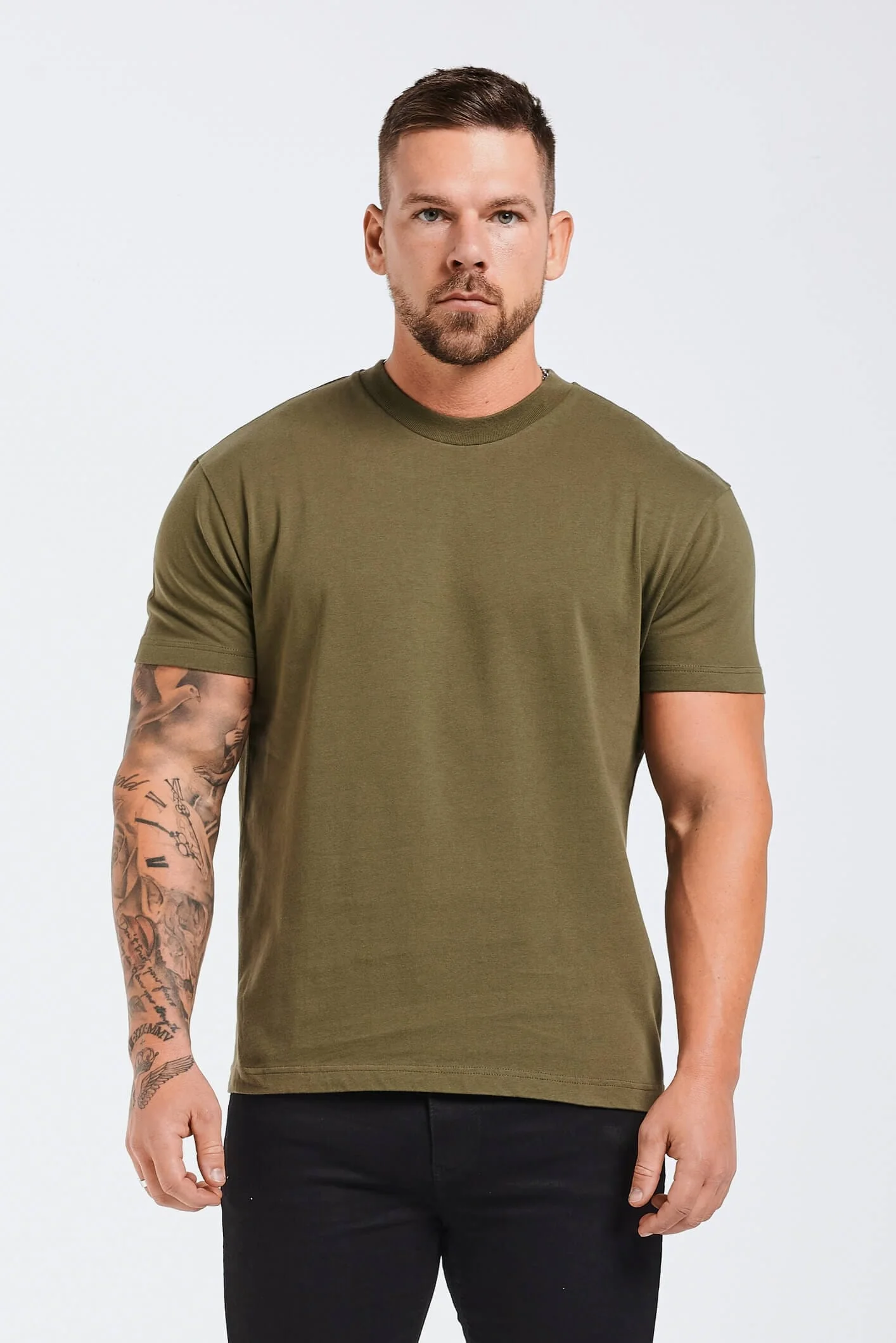 PREMIUM BASICS T-SHIRT (NO LOGO) - OLIVE - Image 2