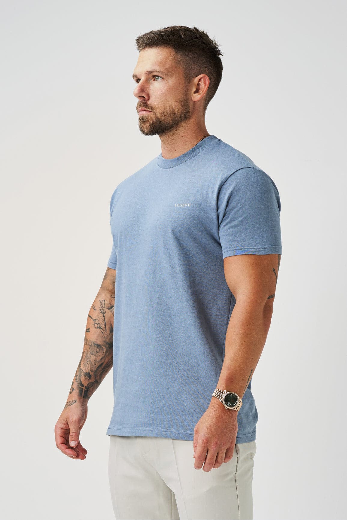 PREMIUM BASICS T-SHIRT - STEEL BLUE - Image 5