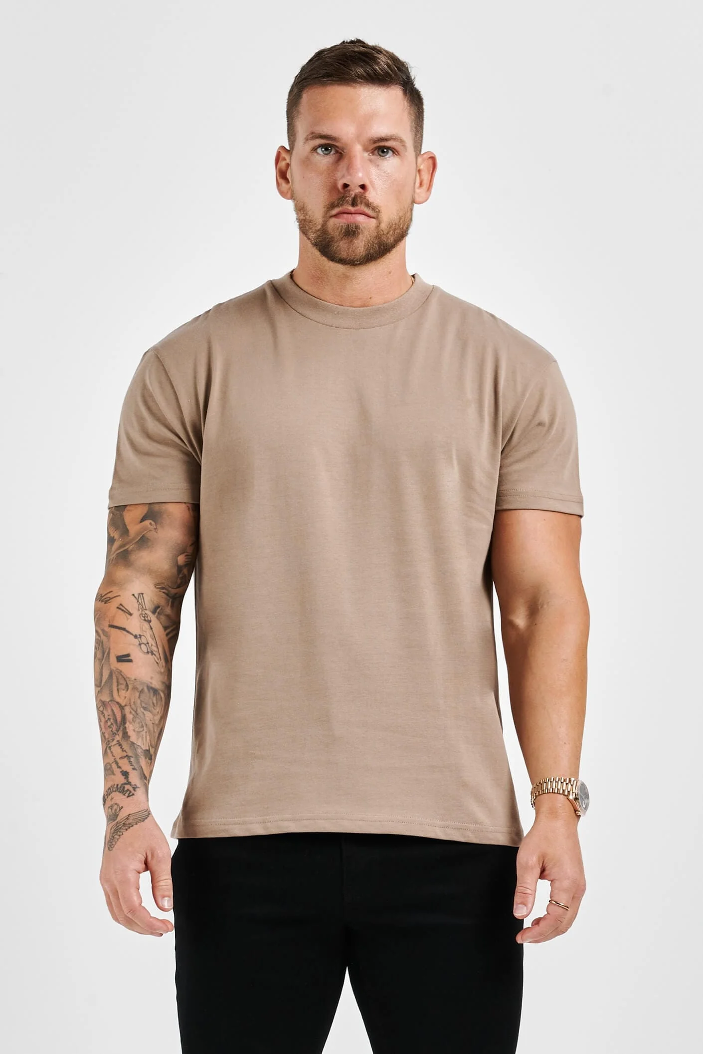 PREMIUM BASICS T-SHIRT (NO LOGO) - TAUPE - Image 2