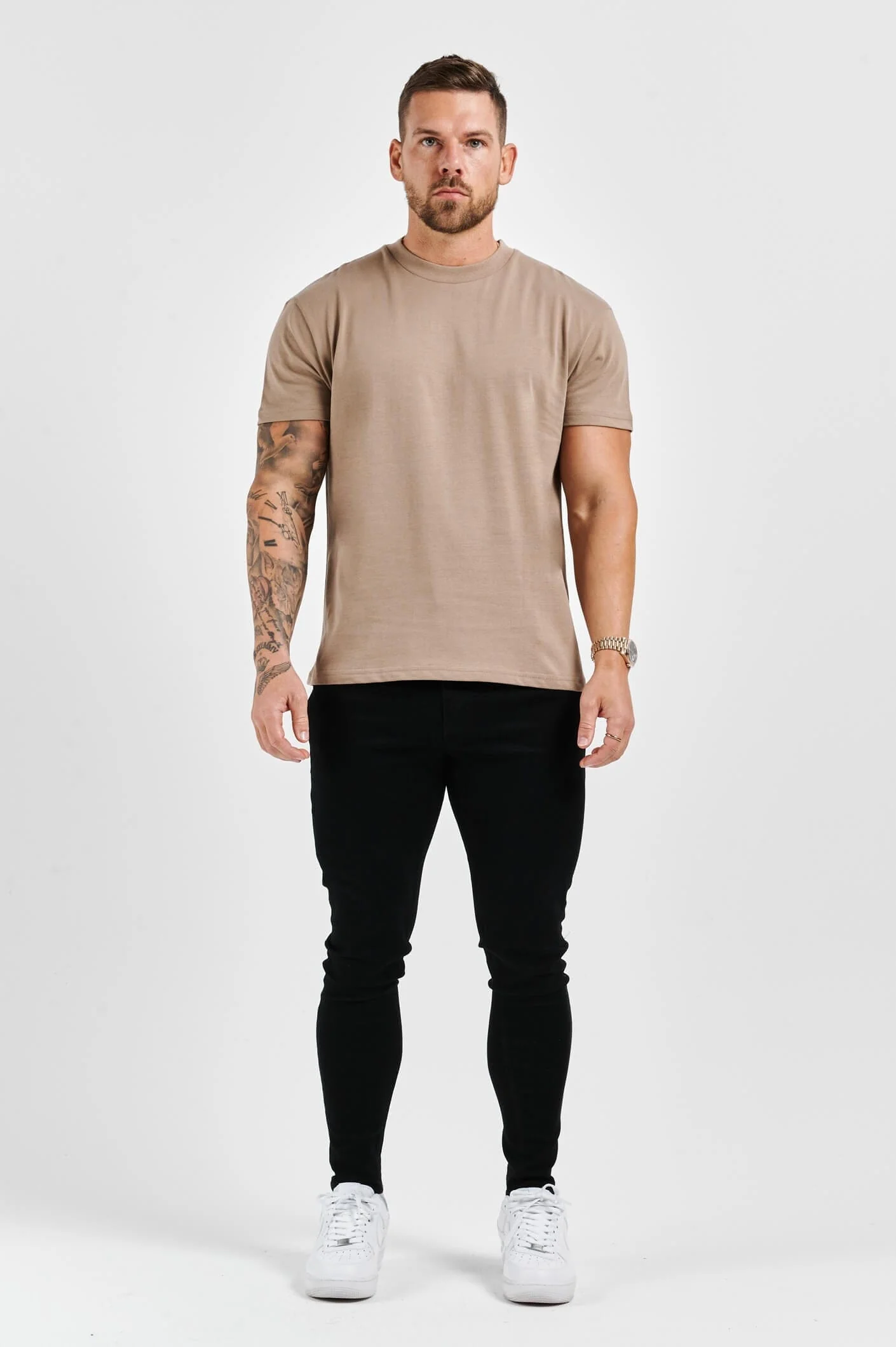 PREMIUM BASICS T-SHIRT - TAUPE - Image 3