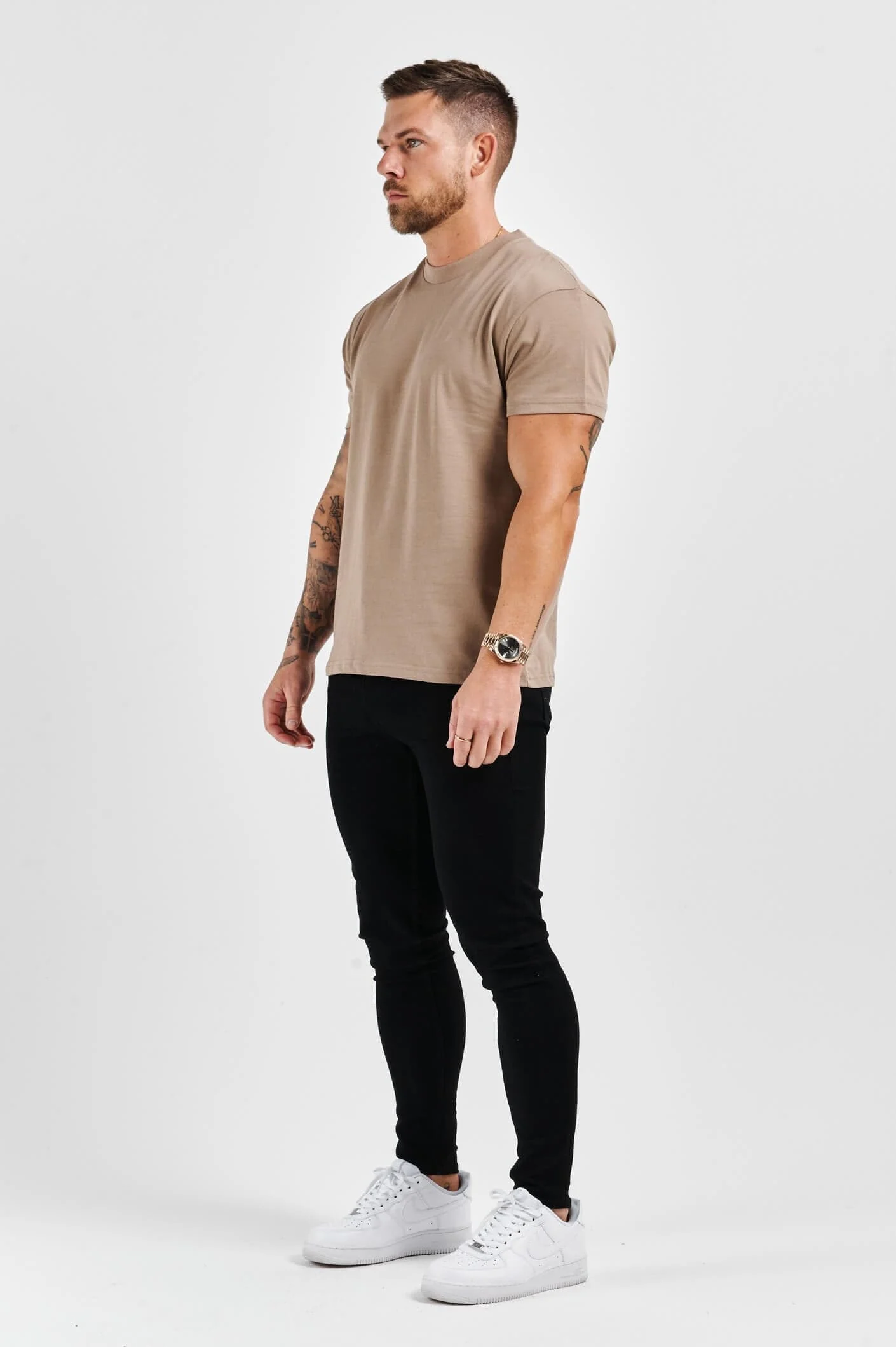 PREMIUM BASICS T-SHIRT - TAUPE - Image 5