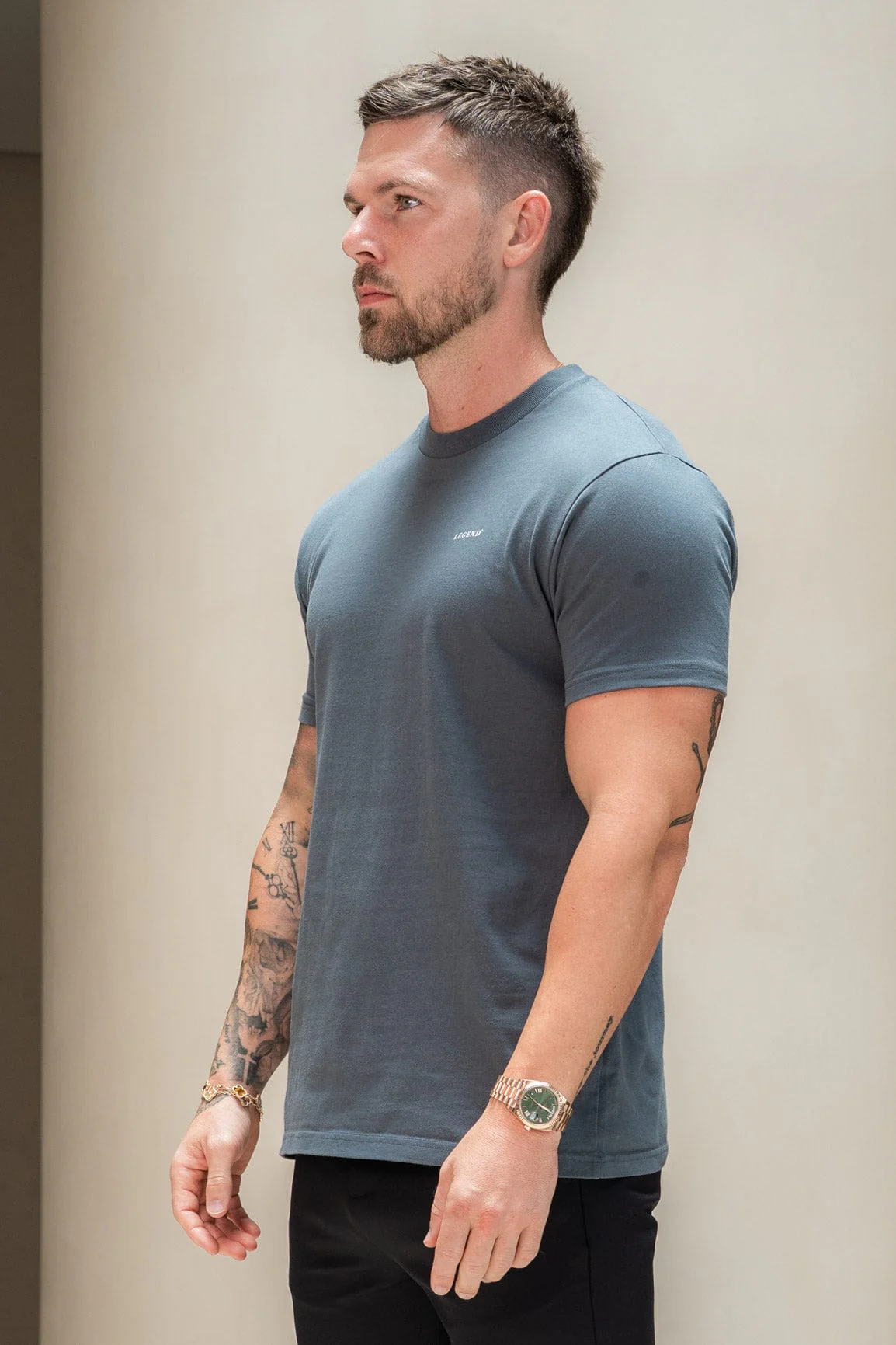 PREMIUM BASICS T-SHIRT - VINTAGE INDIGO - Image 3