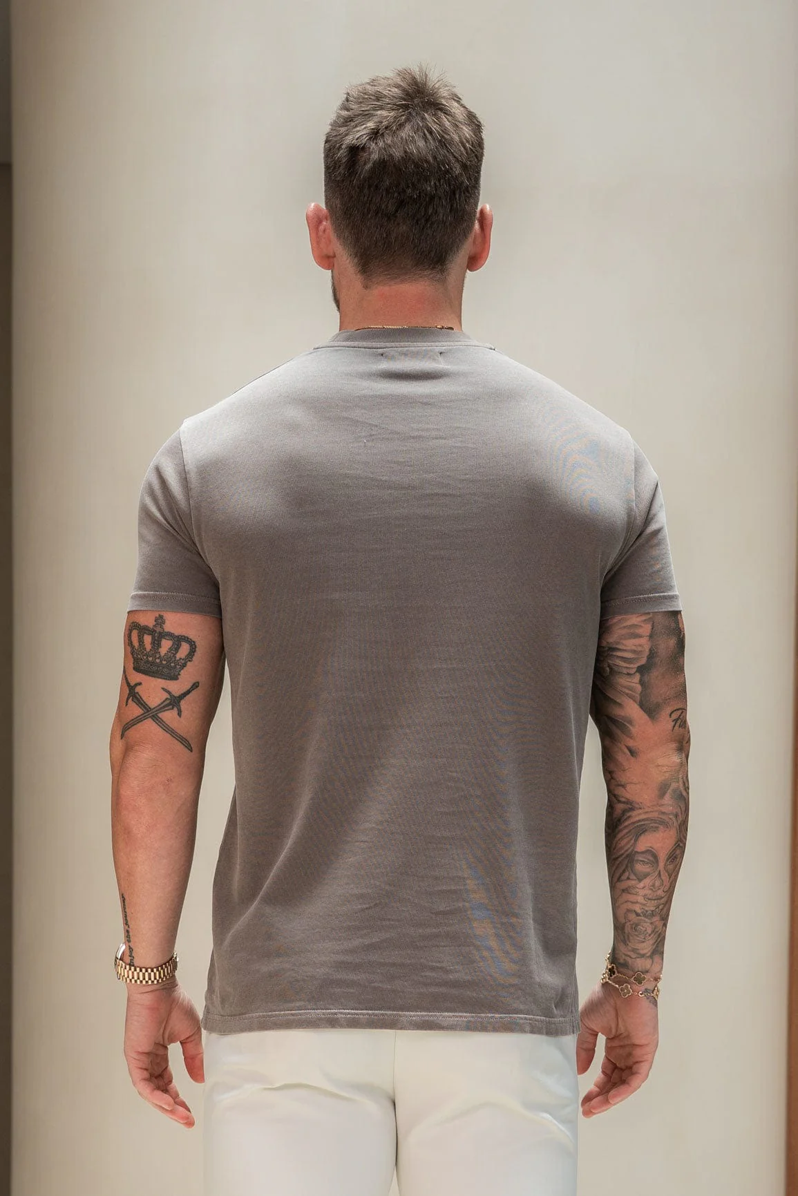 PREMIUM BASICS T-SHIRT - WASHED BROWN - Image 5