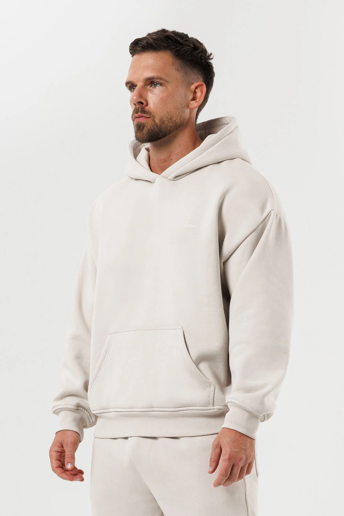 PRINT HOODIE - BEIGE - Image 5