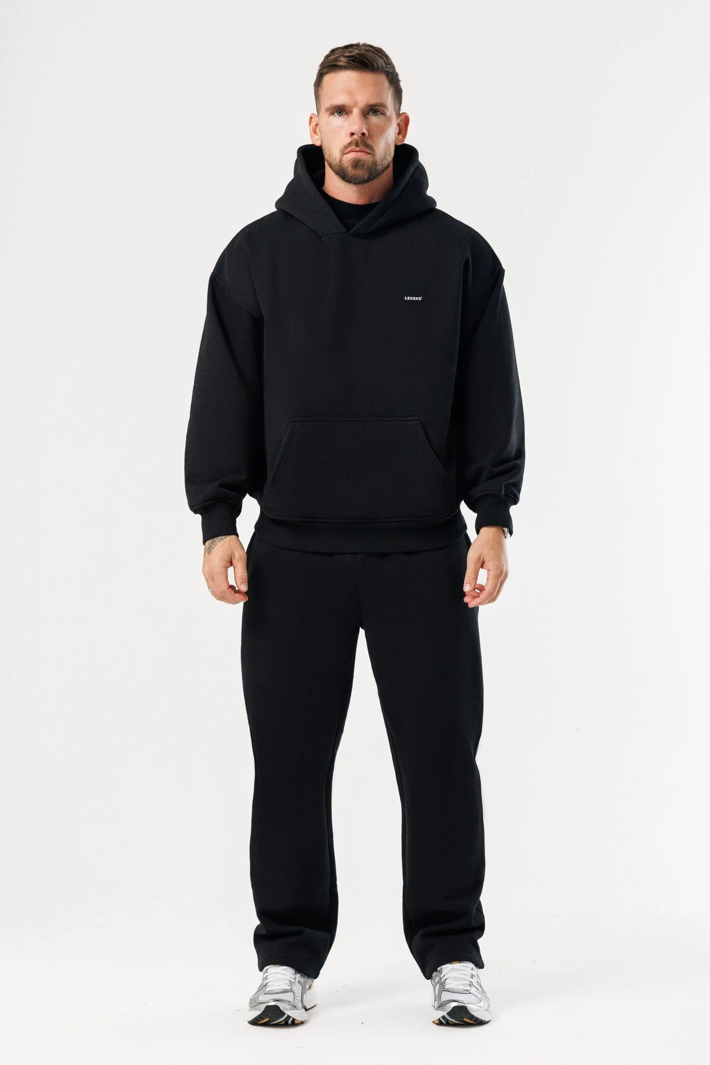 PRINT HOODIE - BLACK - Image 4