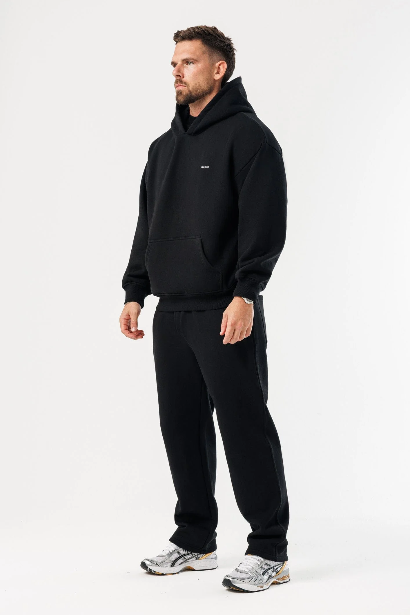 PRINT HOODIE - BLACK - Image 6