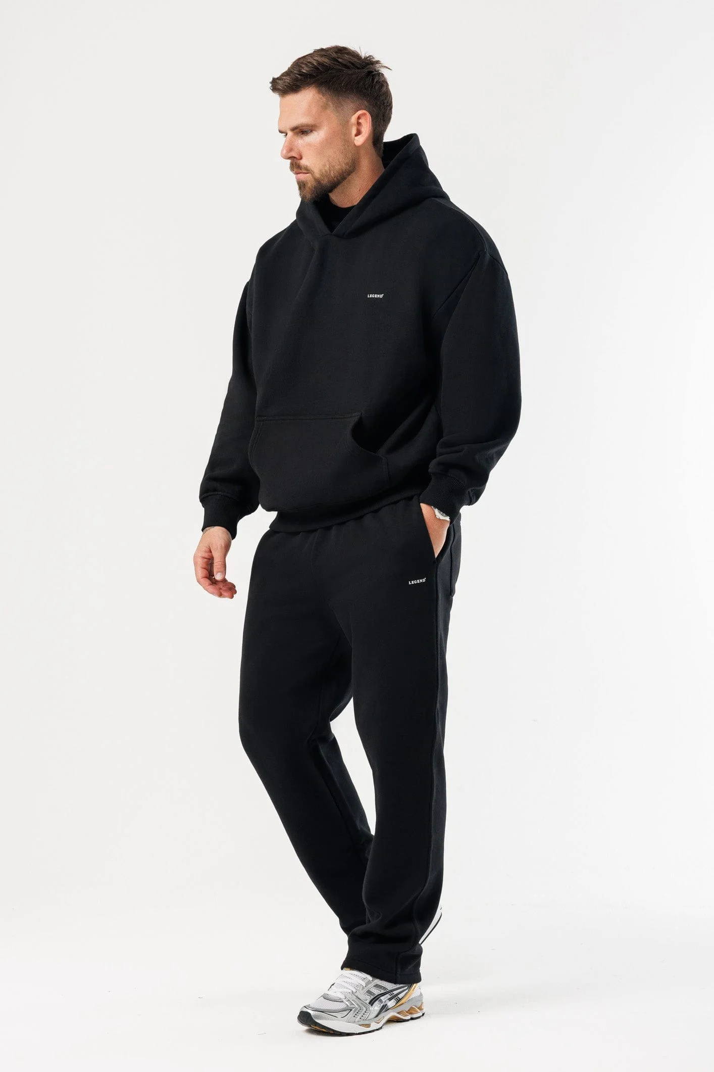 PRINT HOODIE - BLACK - Image 9