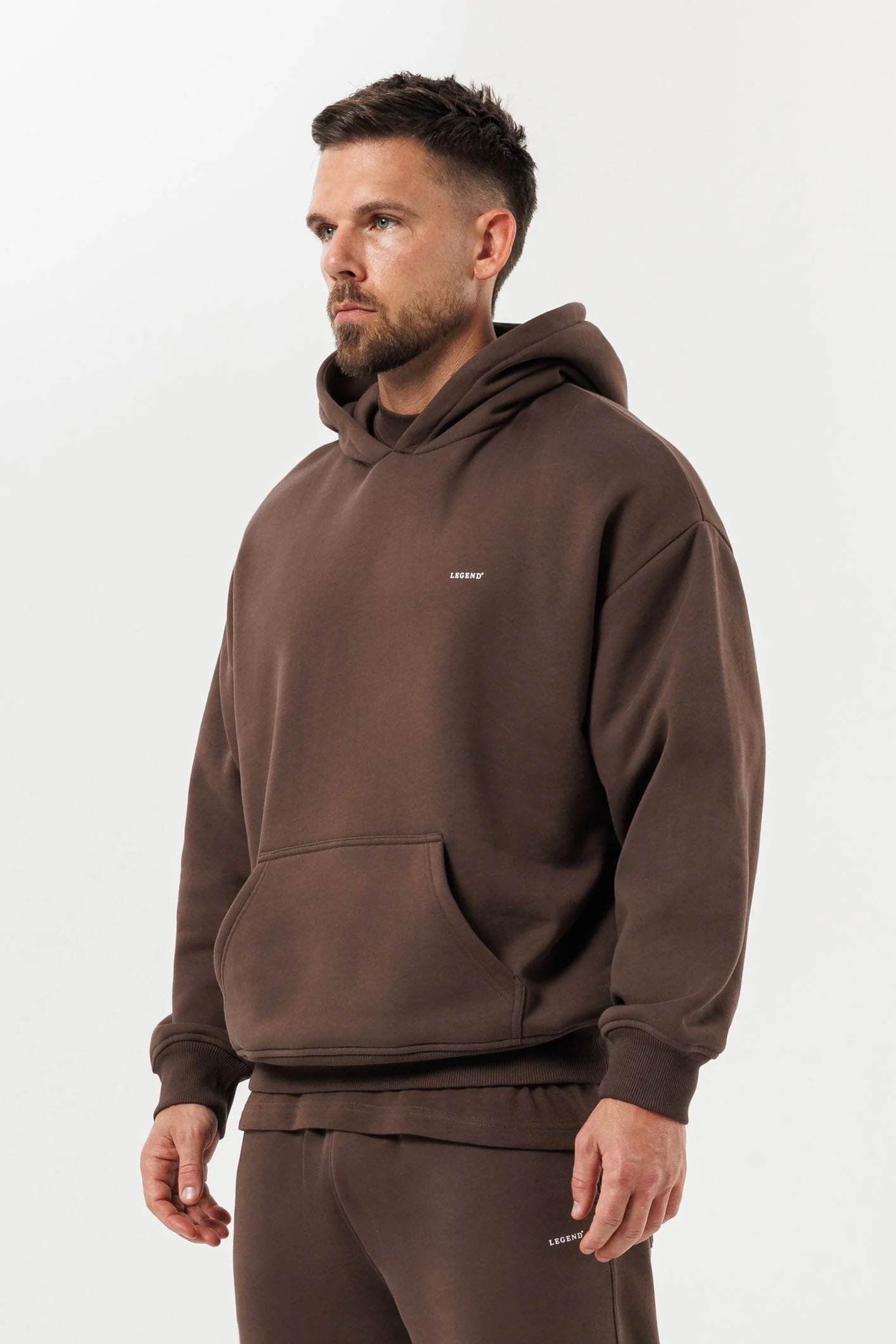 PRINT HOODIE - BROWN - Image 4