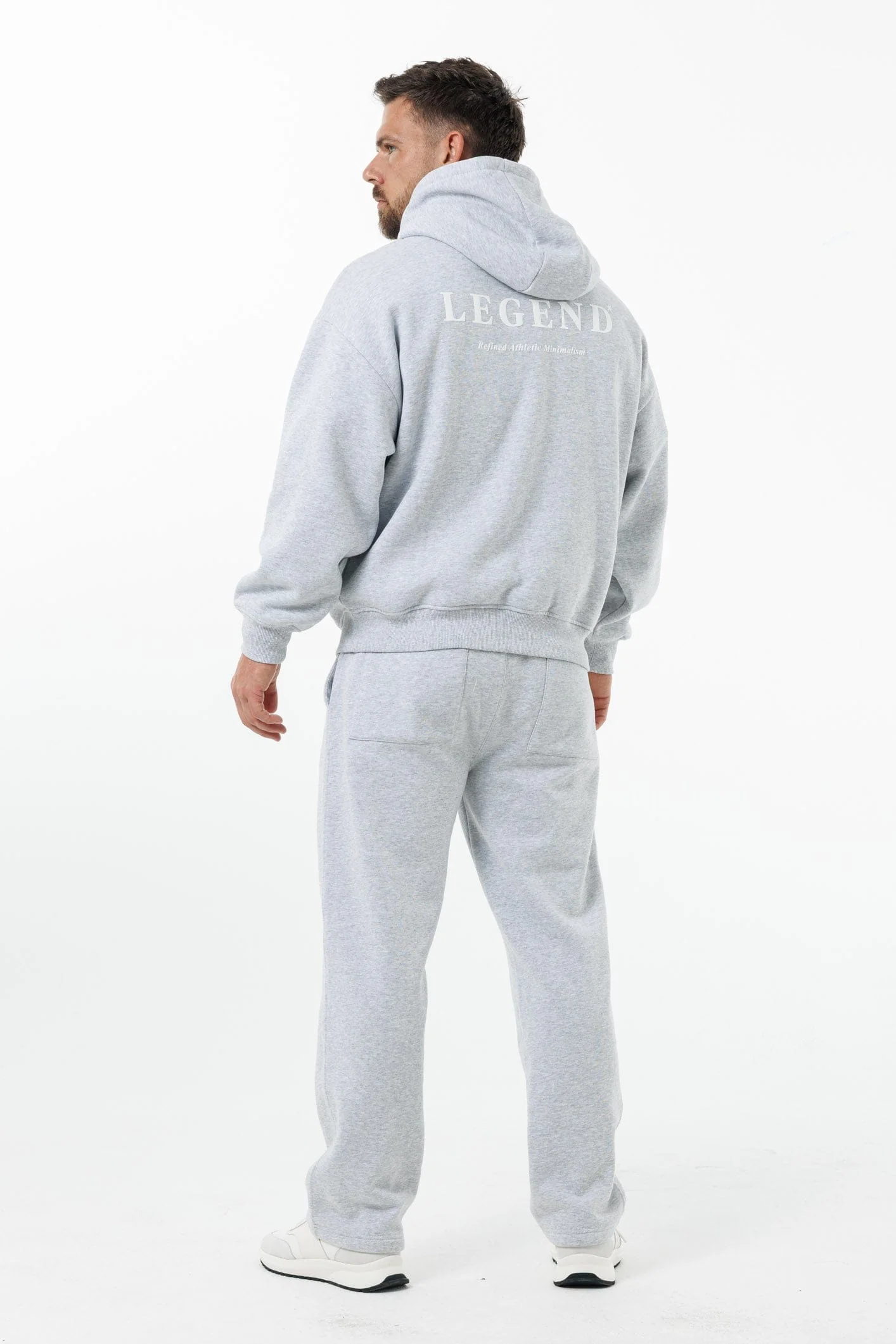 PRINT HOODIE - GREY MARL - Image 3