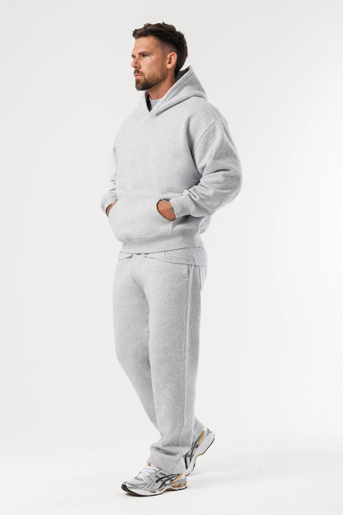 PRINT HOODIE - GREY MARL - Image 6