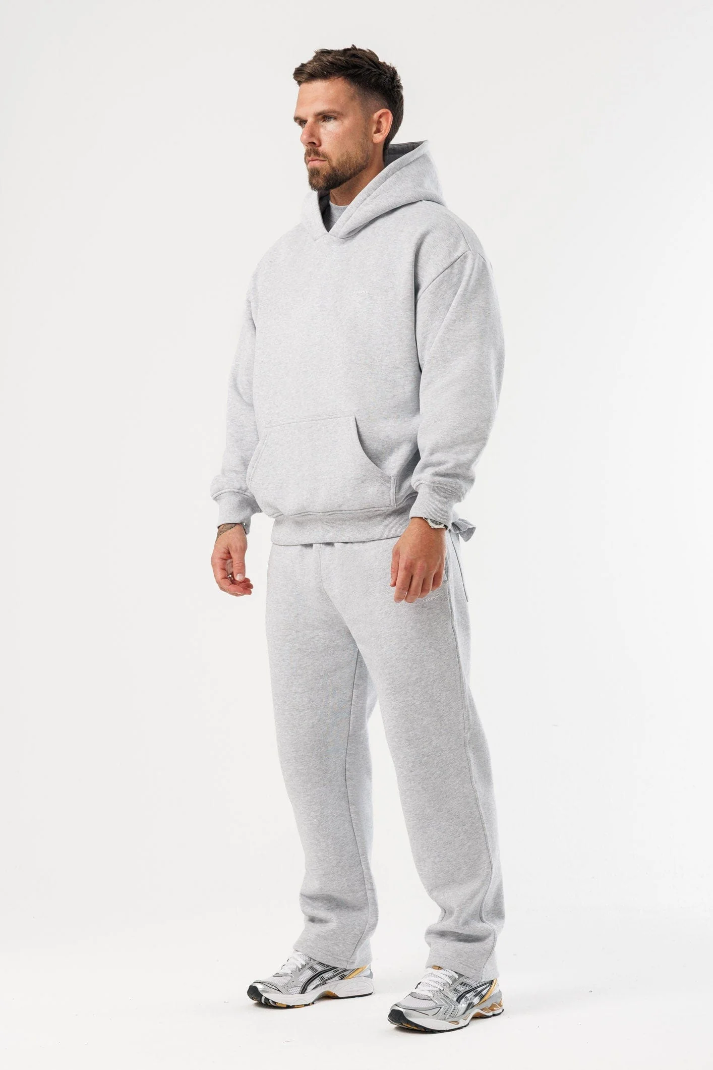 PRINT HOODIE - GREY MARL - Image 7
