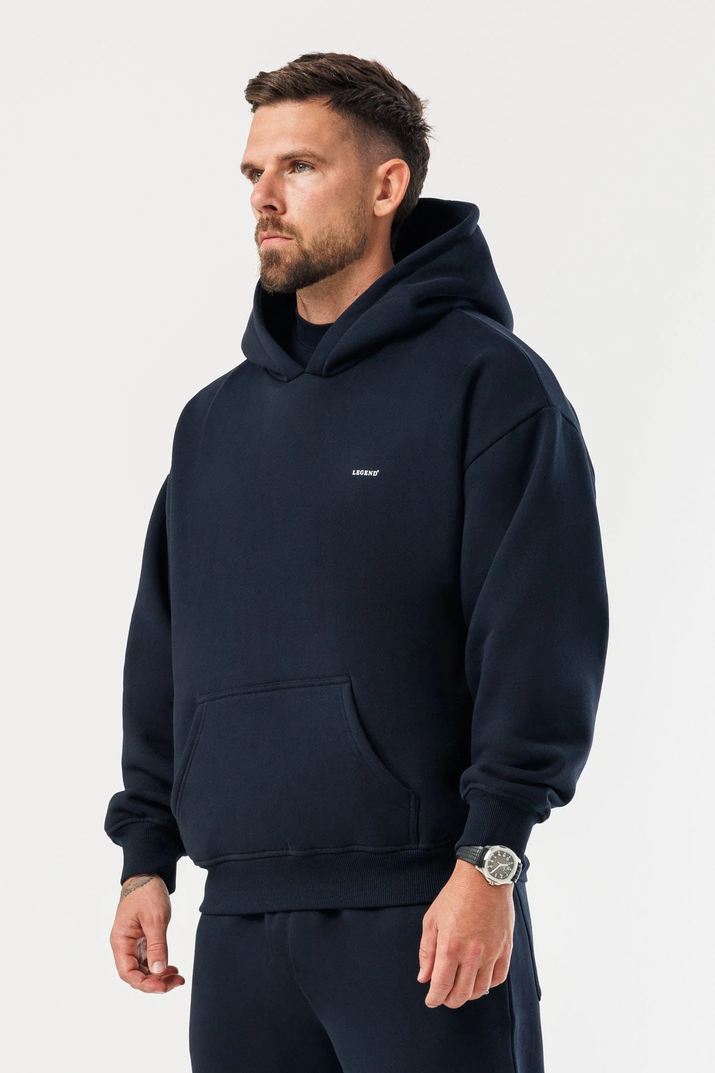 PRINT HOODIE - NAVY - Image 5
