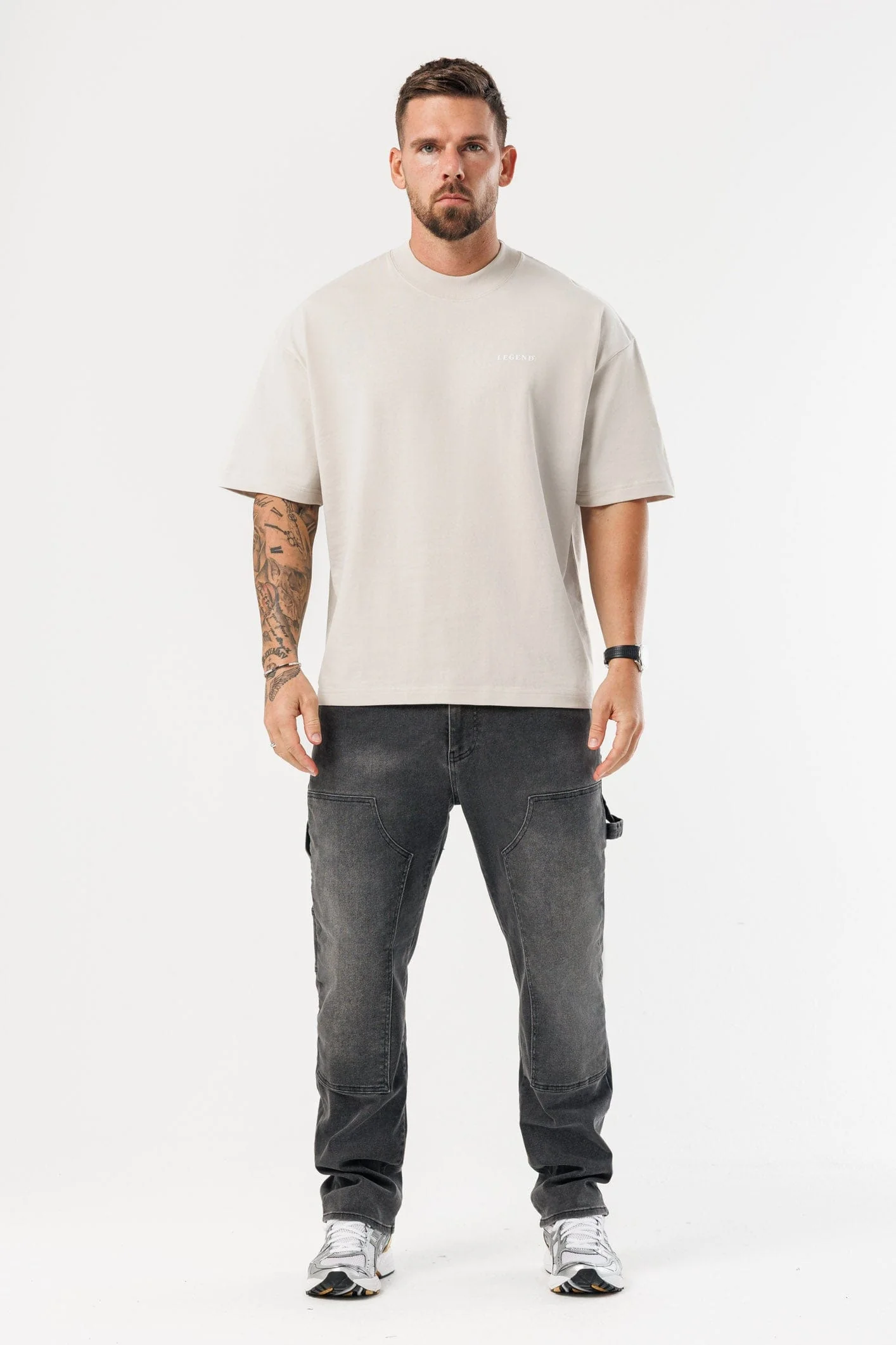 PRINT OVERSIZED T-SHIRT - BEIGE - Image 6