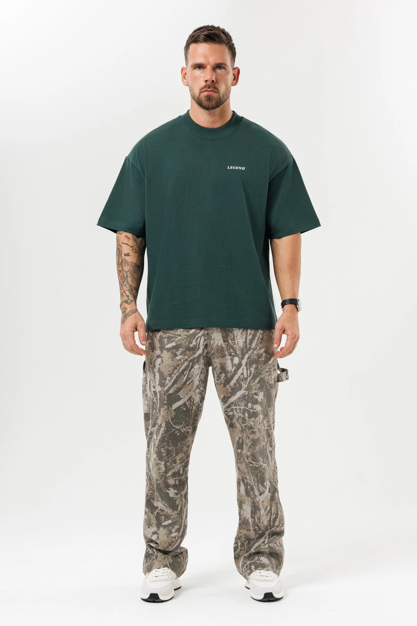 PRINT OVERSIZED T-SHIRT - GREEN - Image 5