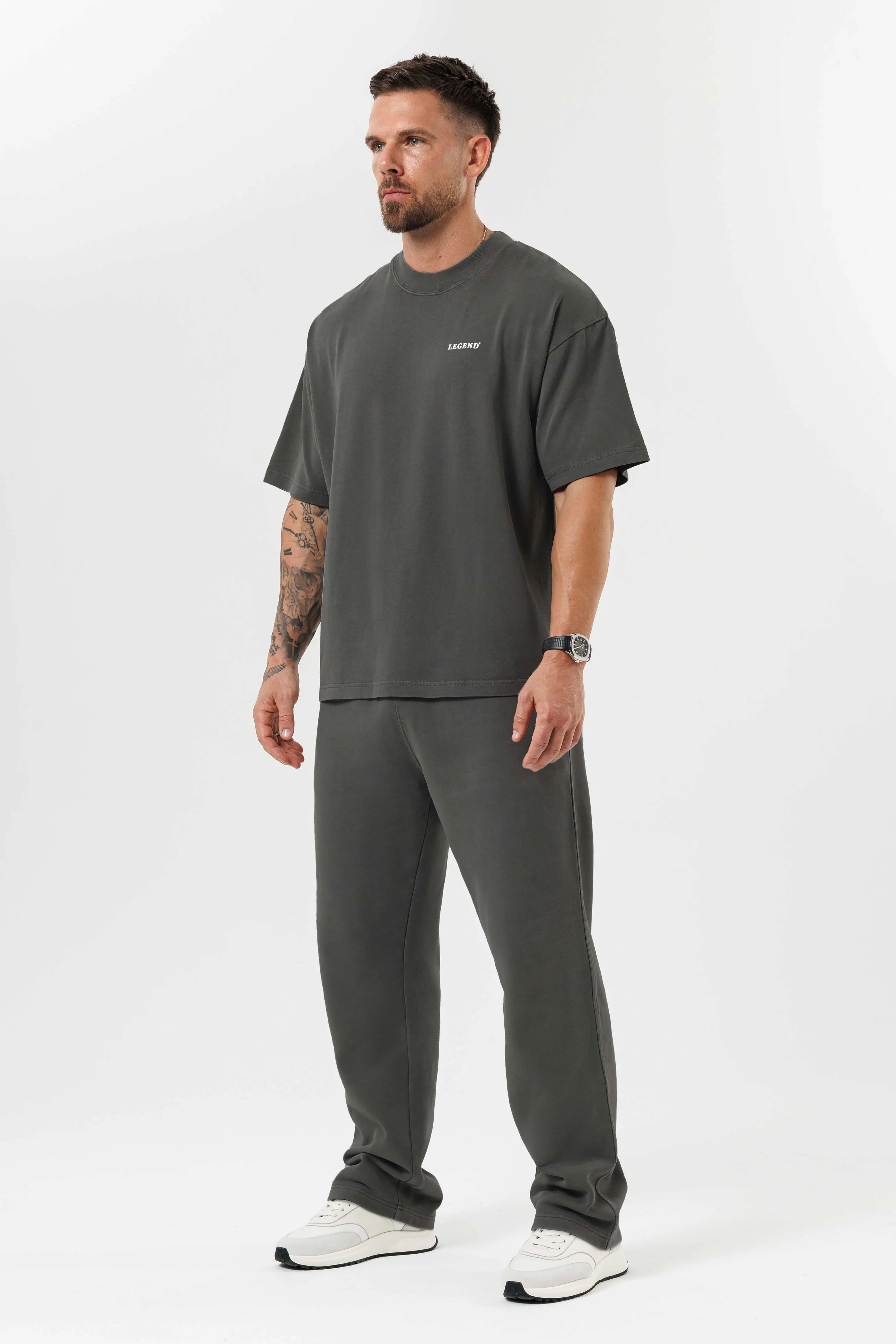 PRINT OVERSIZED T-SHIRT - GUN METAL - Image 4