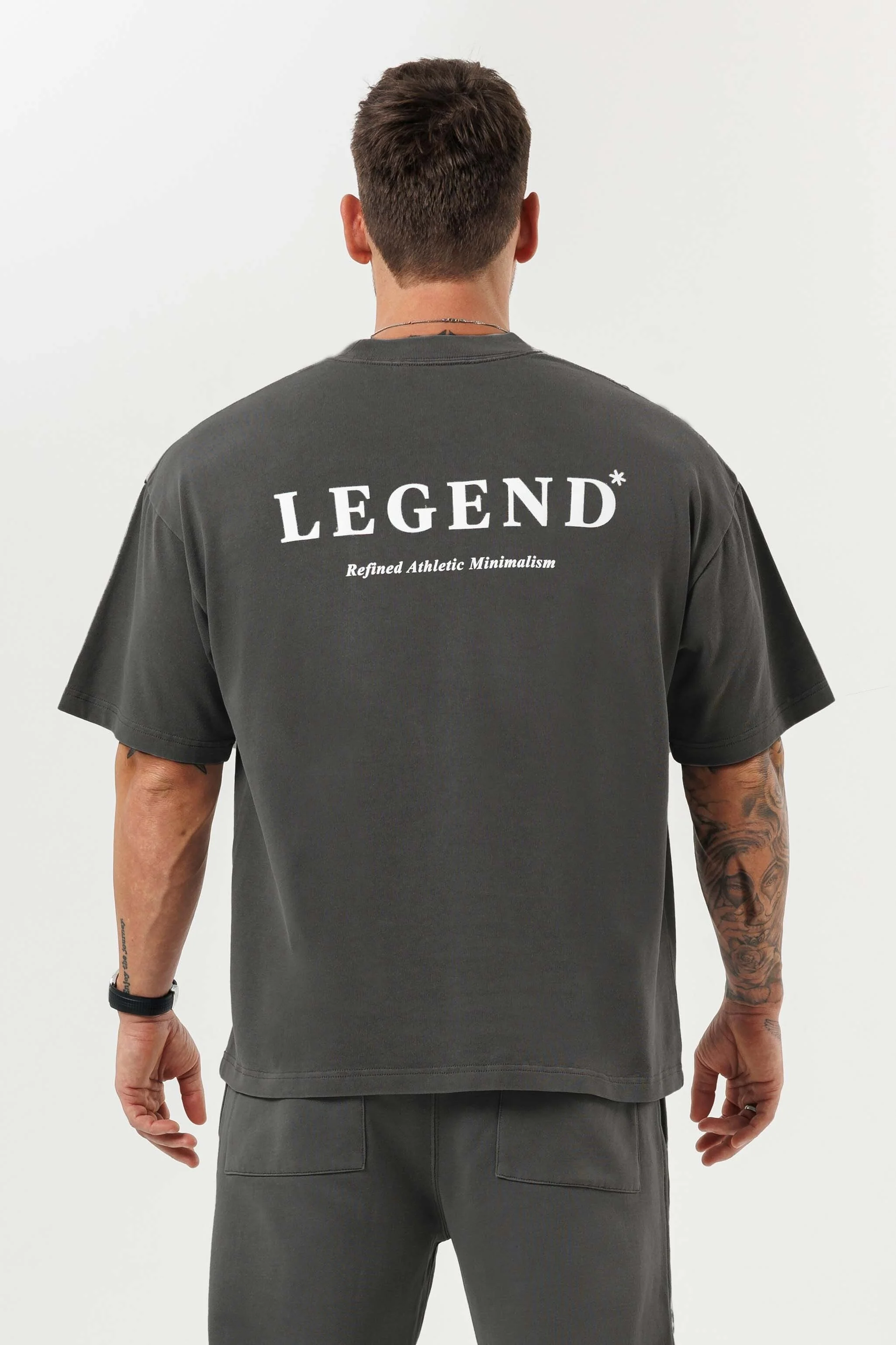 PRINT OVERSIZED T-SHIRT - GUN METAL - Image 5