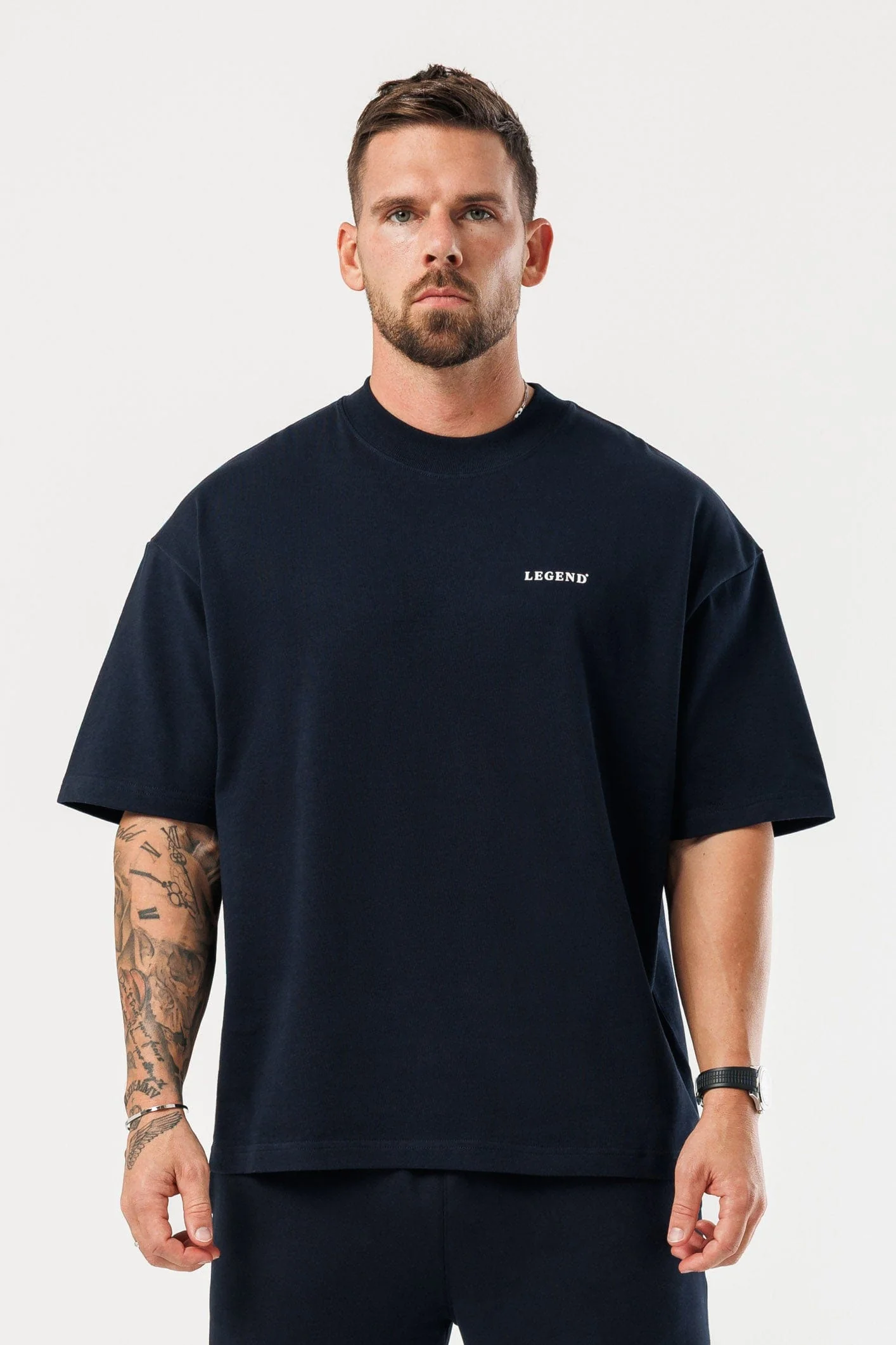 PRINT OVERSIZED T-SHIRT - NAVY - Image 3