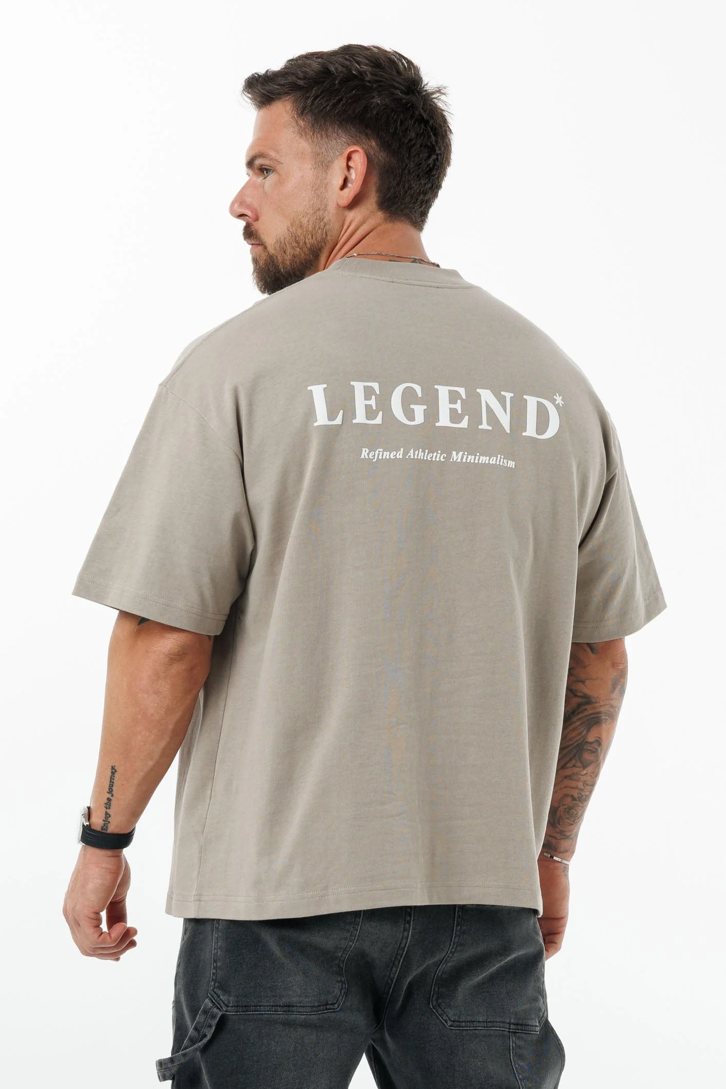 PRINT OVERSIZED T-SHIRT - VINTAGE KHAKI