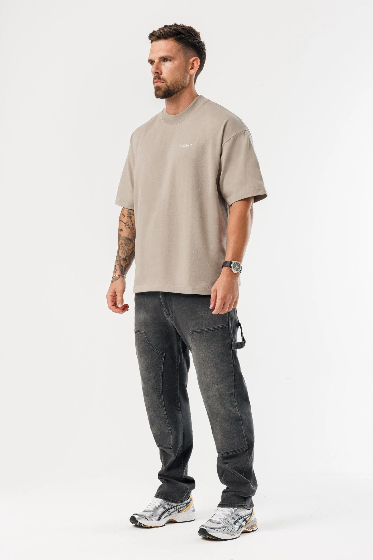 PRINT OVERSIZED T-SHIRT - VINTAGE KHAKI - Image 6