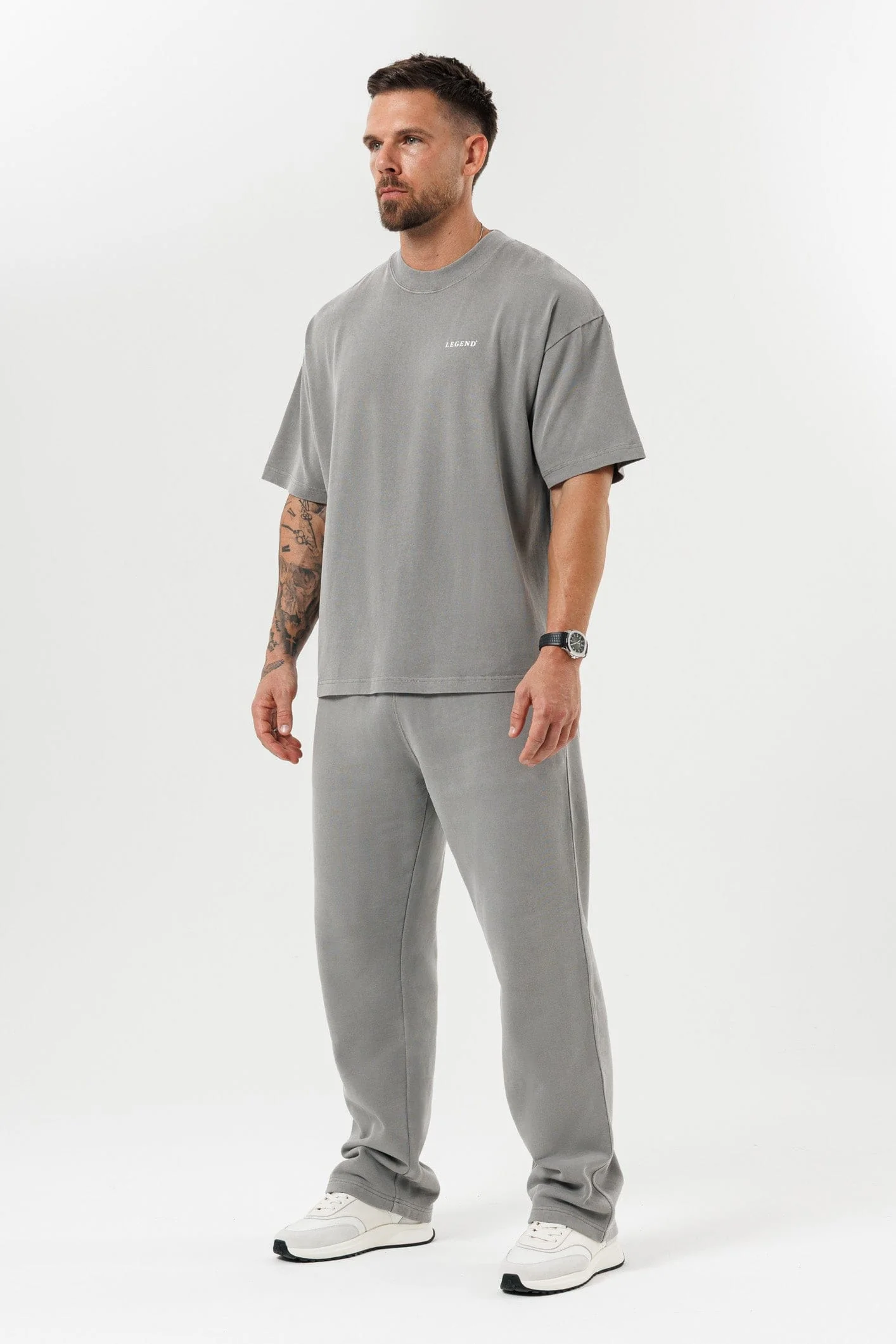 PRINT OVERSIZED T-SHIRT - WASHED GREY - Image 7