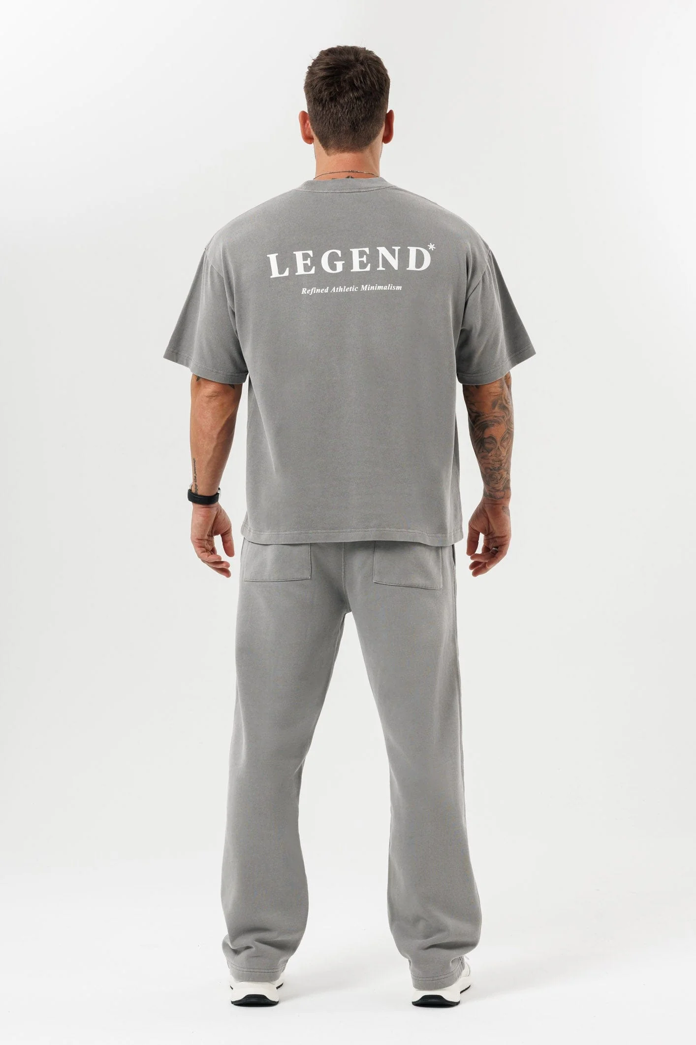 PRINT OVERSIZED T-SHIRT - WASHED GREY - Image 9