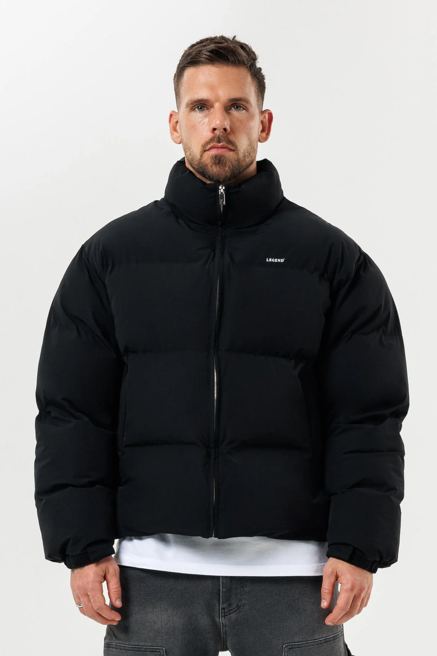 PUFFER JACKET - BLACK - Image 4