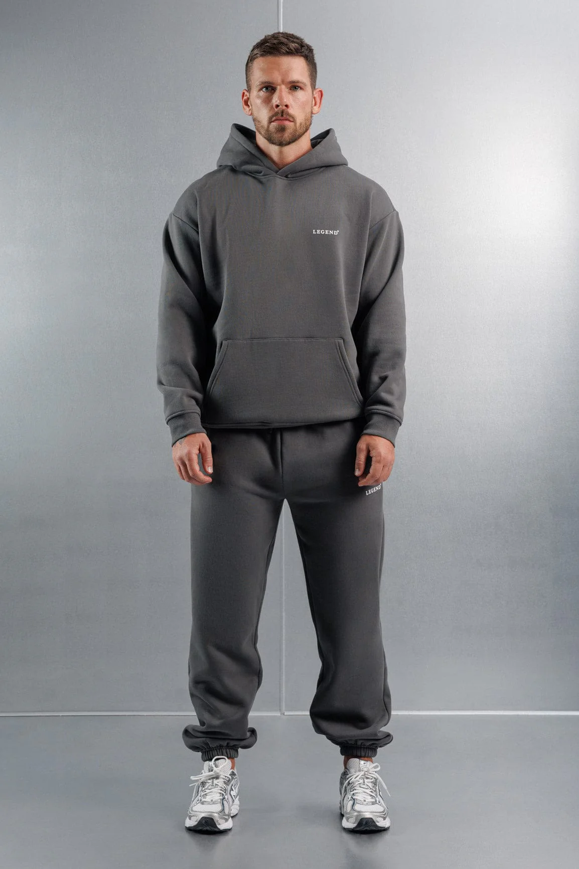 RELAXED HOODIE - DARK GREY - Image 4