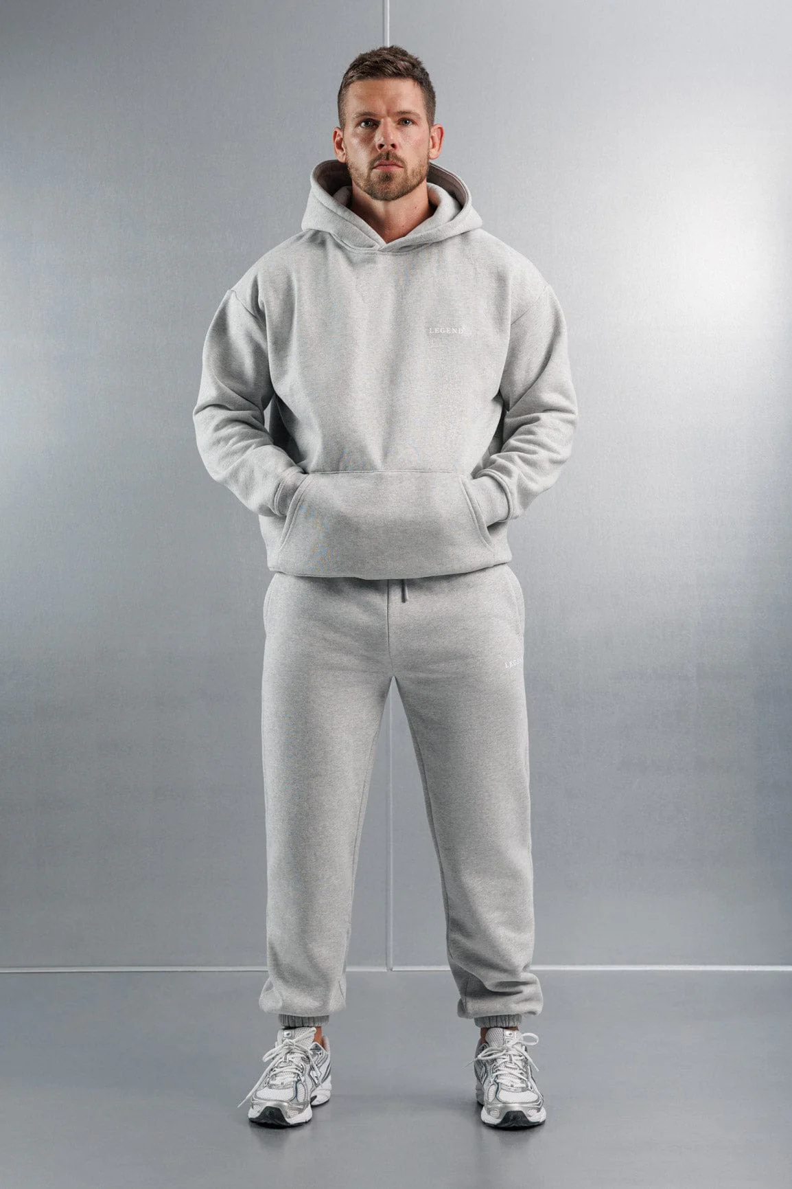 RELAXED HOODIE - GREY MARL - Image 4