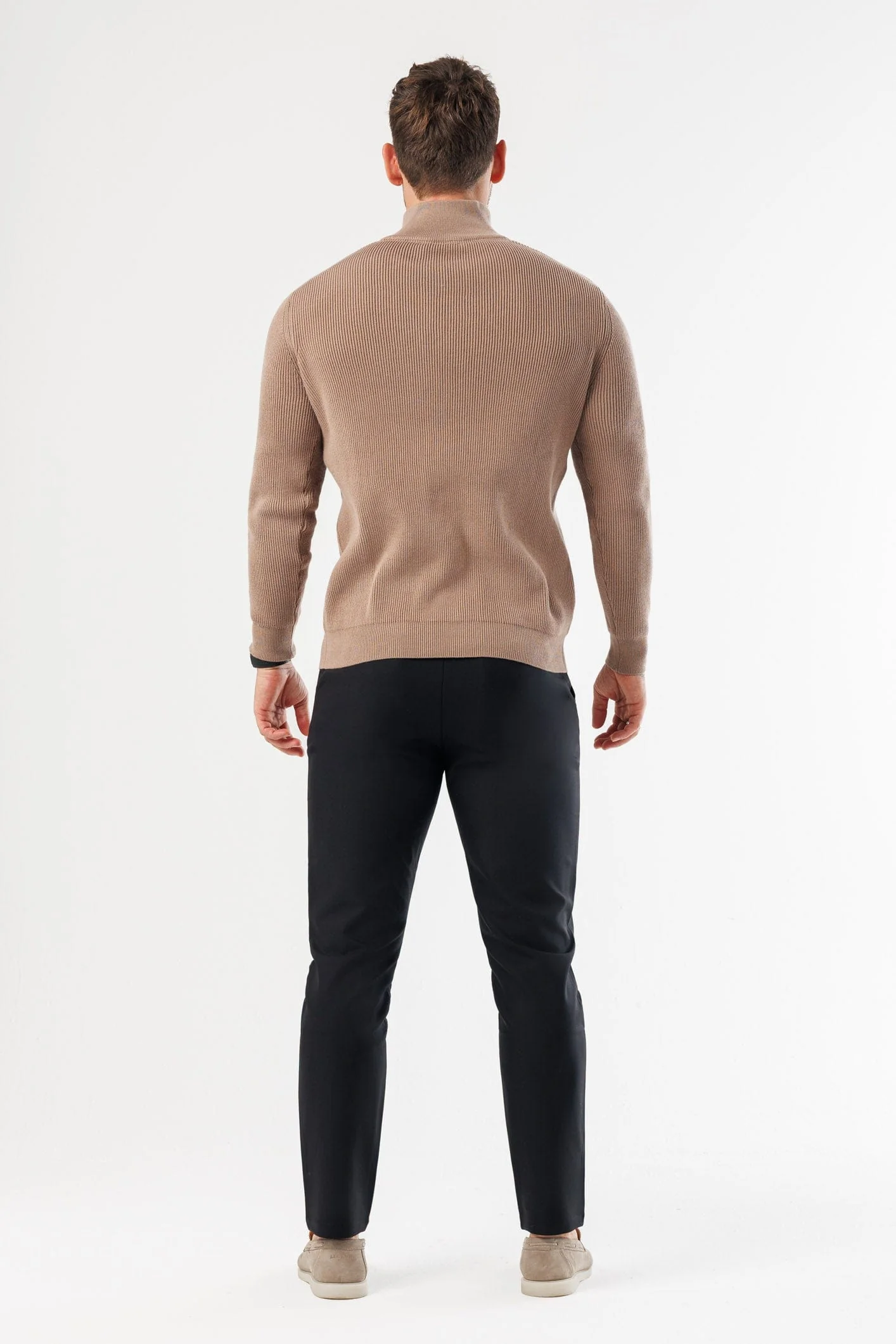 RIDGE KNIT QUARTER ZIP - BROWN - Image 9
