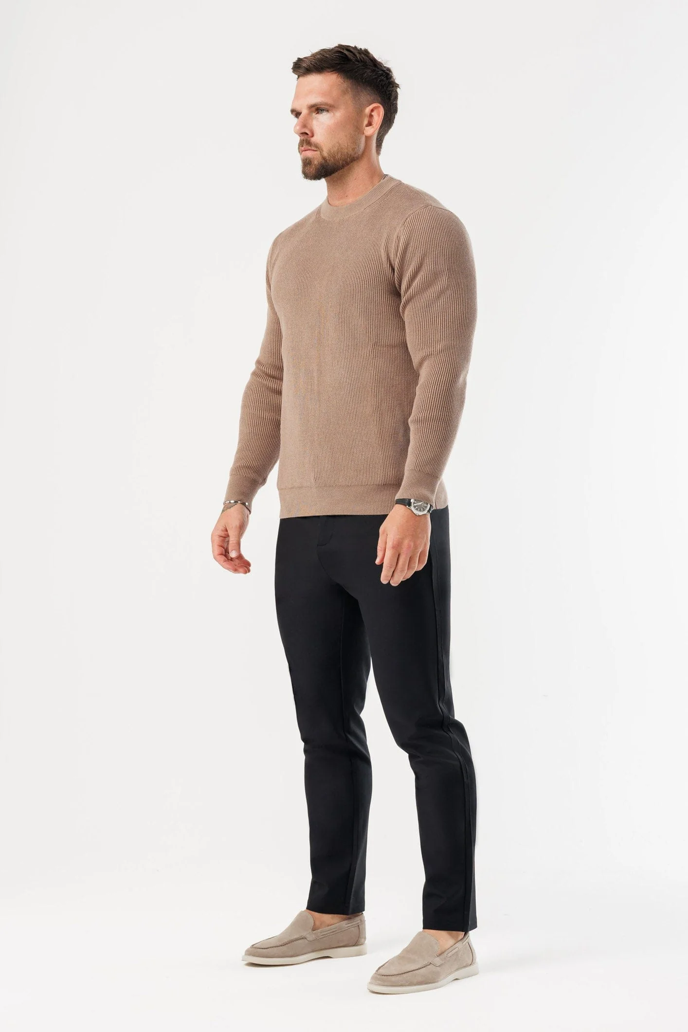 RIDGE KNIT SWEATER - BROWN - Image 8