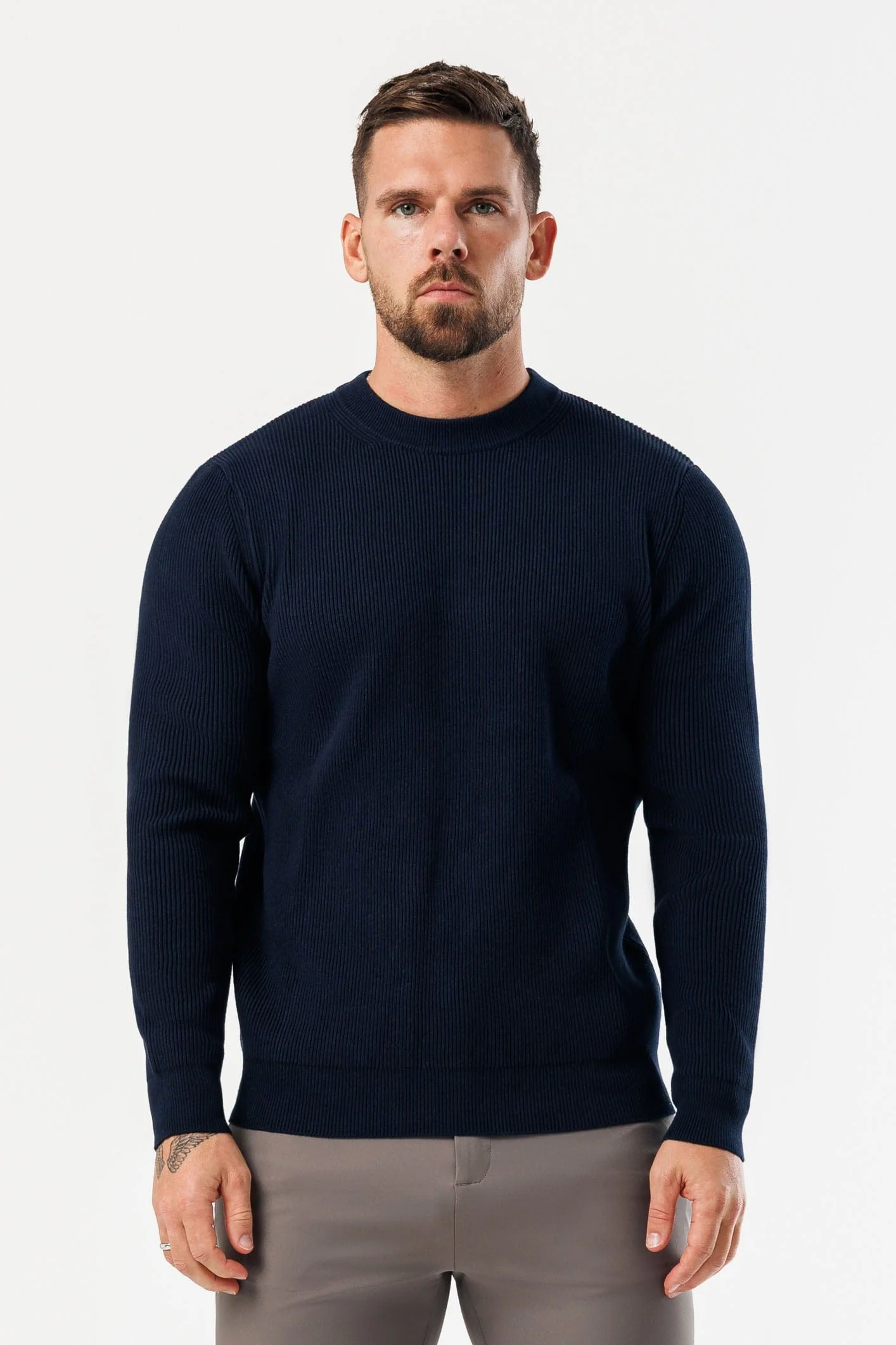 RIDGE KNIT SWEATER - NAVY - Image 2