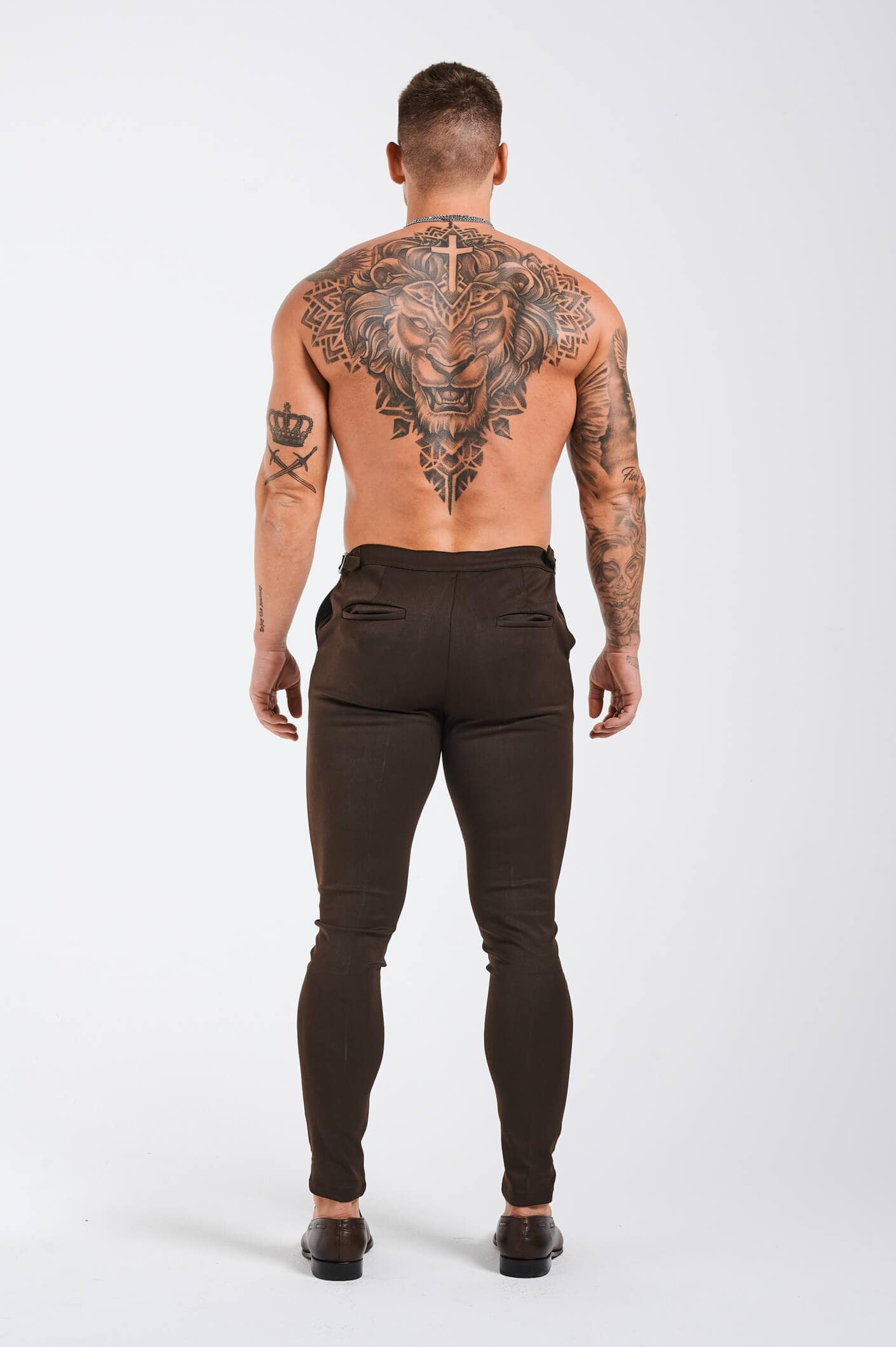 PLAIN STRETCH TROUSER W/SIDE CINCH - TAUPE - Image 4