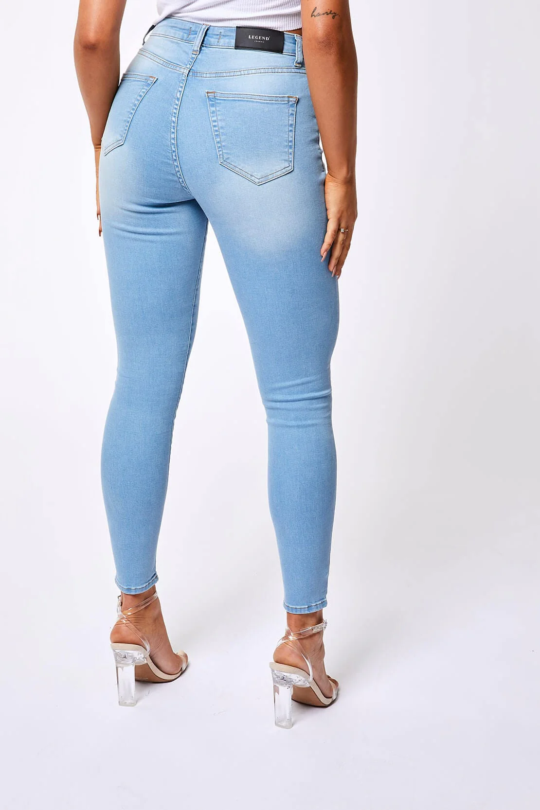 SKINNY JEANS - WASHED PALE BLUE - Image 2