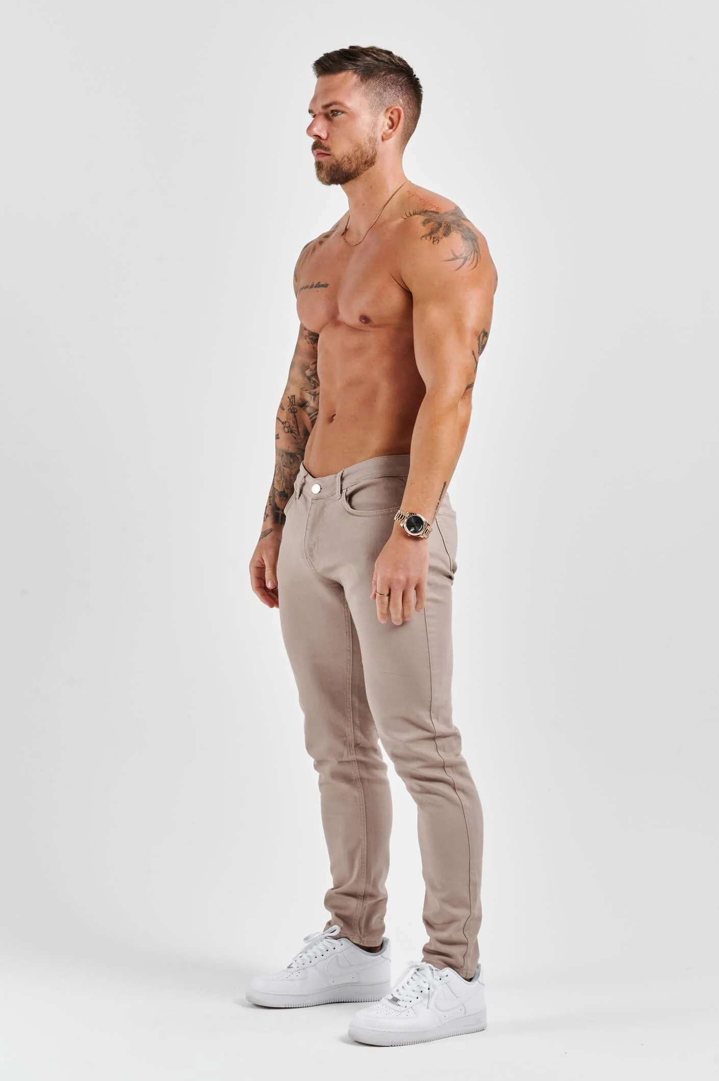 SLIM FIT JEANS 2.0 - BEIGE - Image 4
