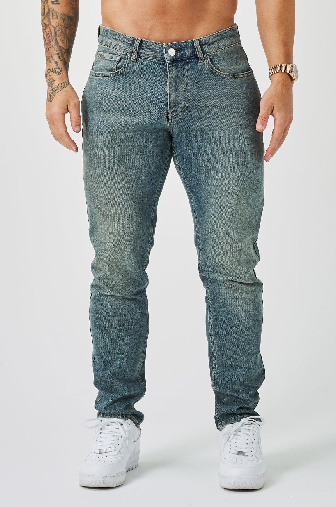 SLIM FIT JEANS 2.0 - STONE WASHED BLUE - Image 3