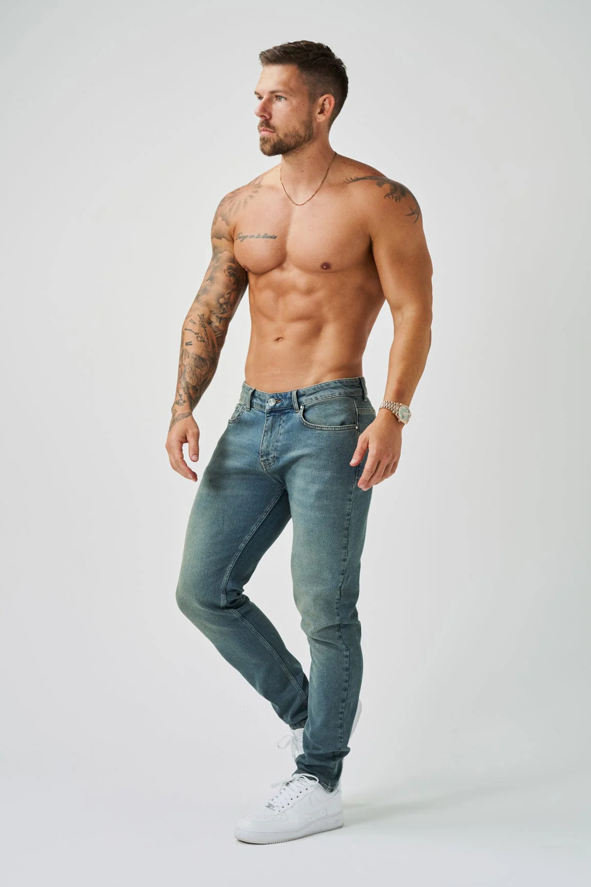 SLIM FIT JEANS 2.0 - STONE WASHED BLUE - Image 8