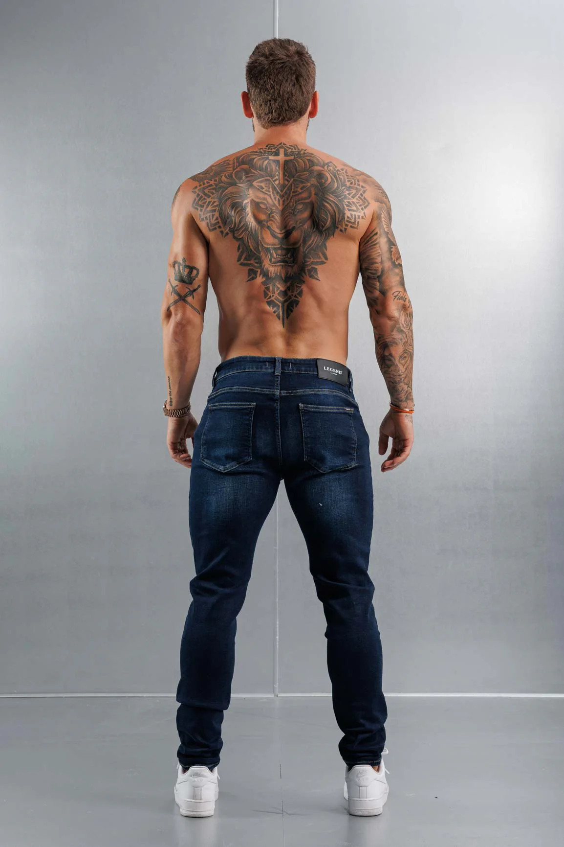 SLIM FIT JEANS 2.0 - WASHED DARK BLUE - Image 6