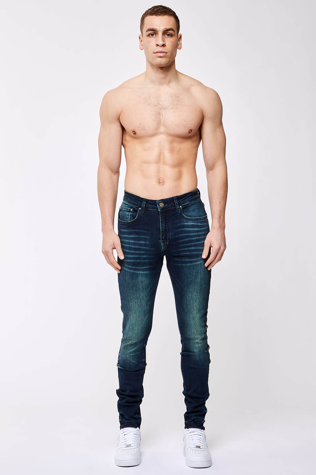 SKINNY FIT JEANS - DARK BLUE OVERDYE - Image 2