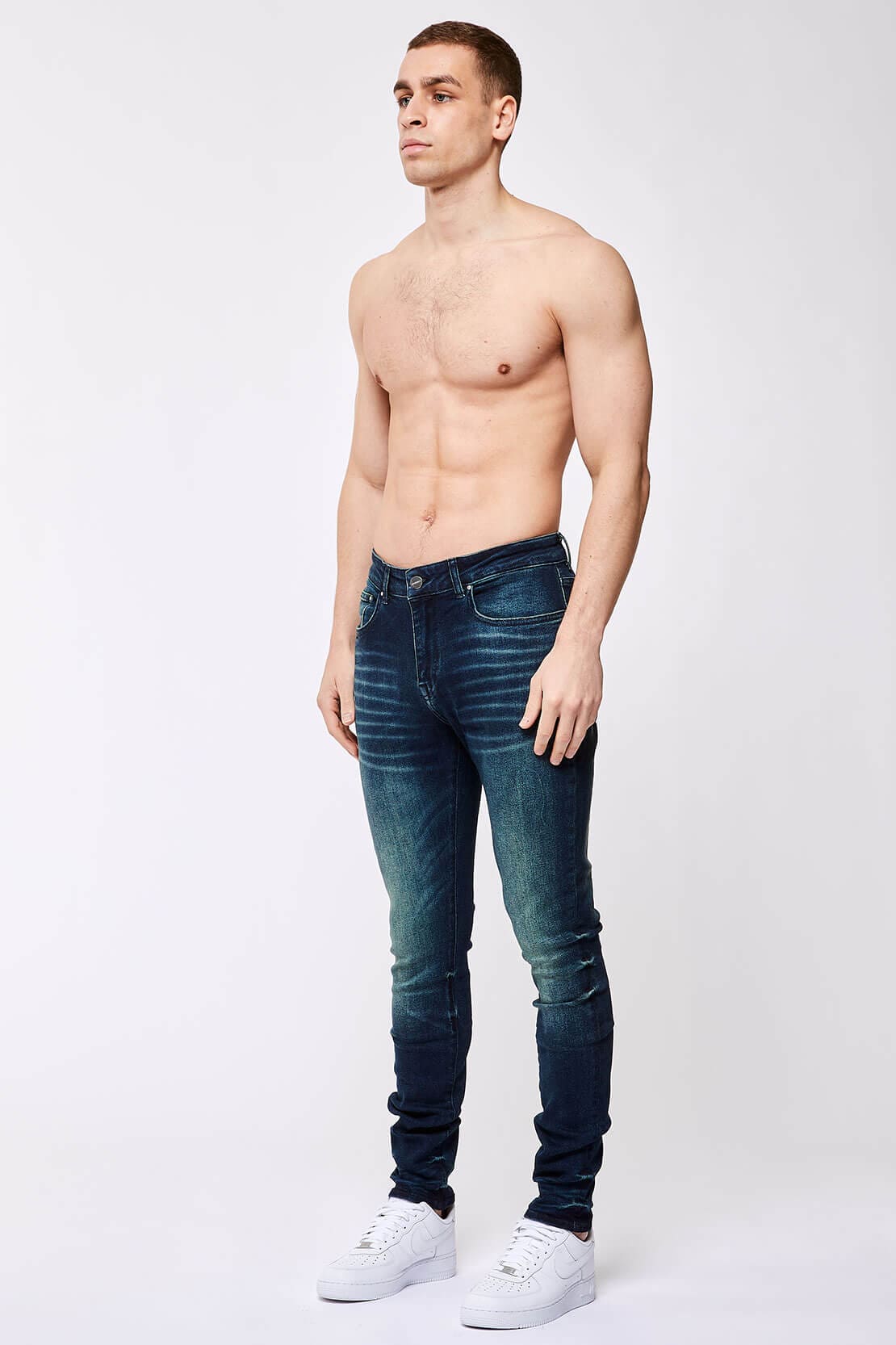 SKINNY FIT JEANS - DARK BLUE OVERDYE - Image 3