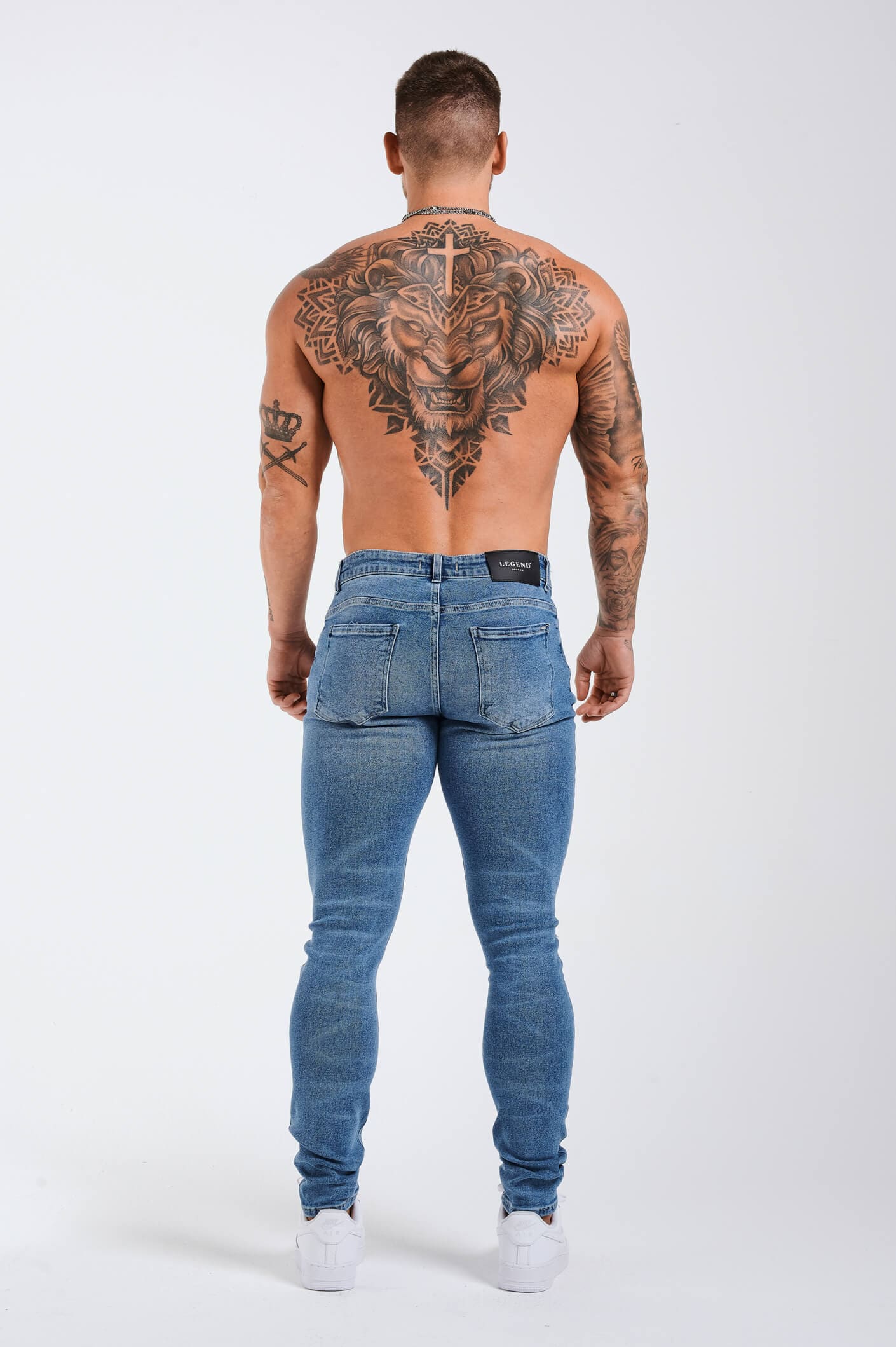 SLIM FIT JEANS 2.0 ESSENTIAL RIPPED - BLUE WASH - Image 5